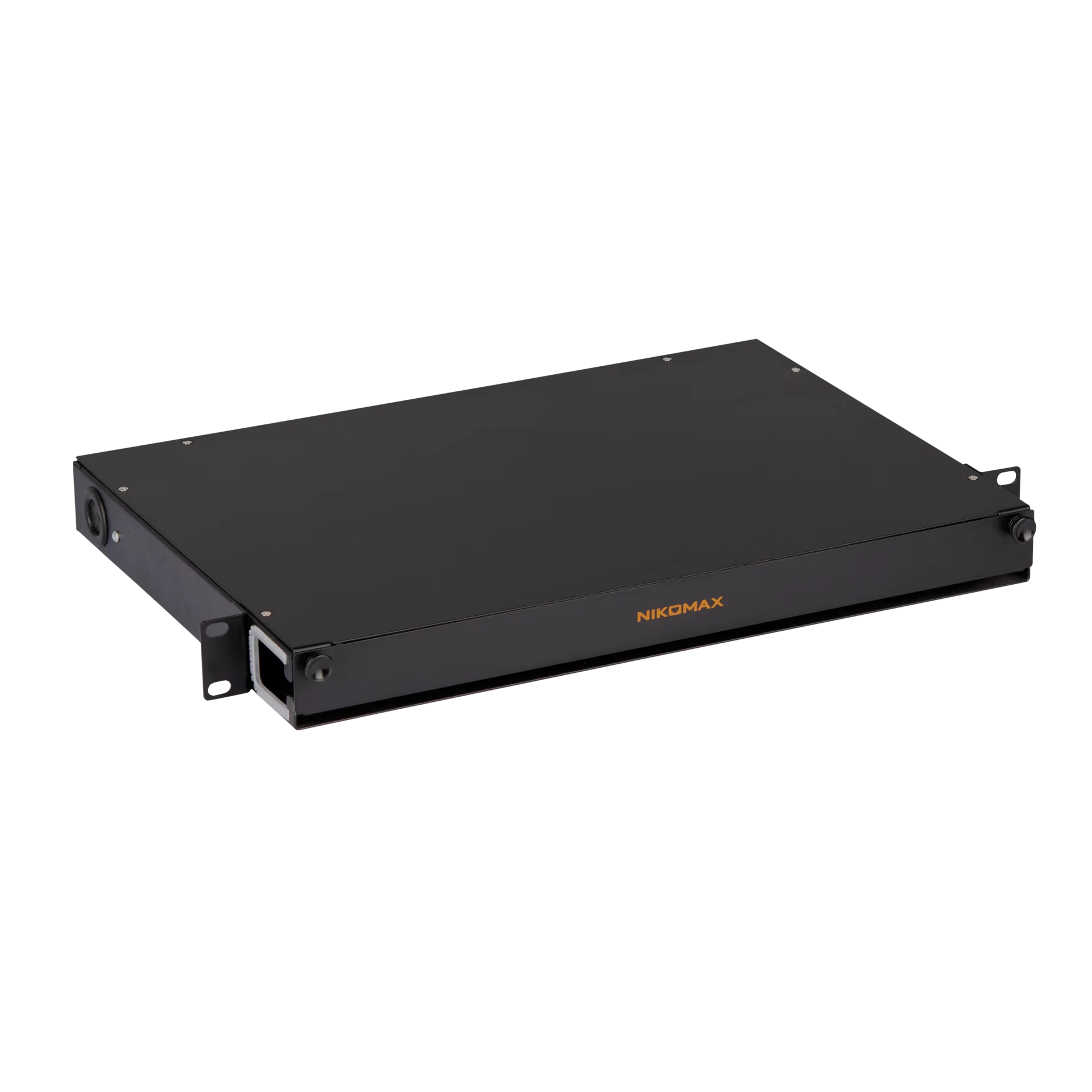 Органайзер оптический 19", 1U, металлический, с пластиковыми направляющими, черный