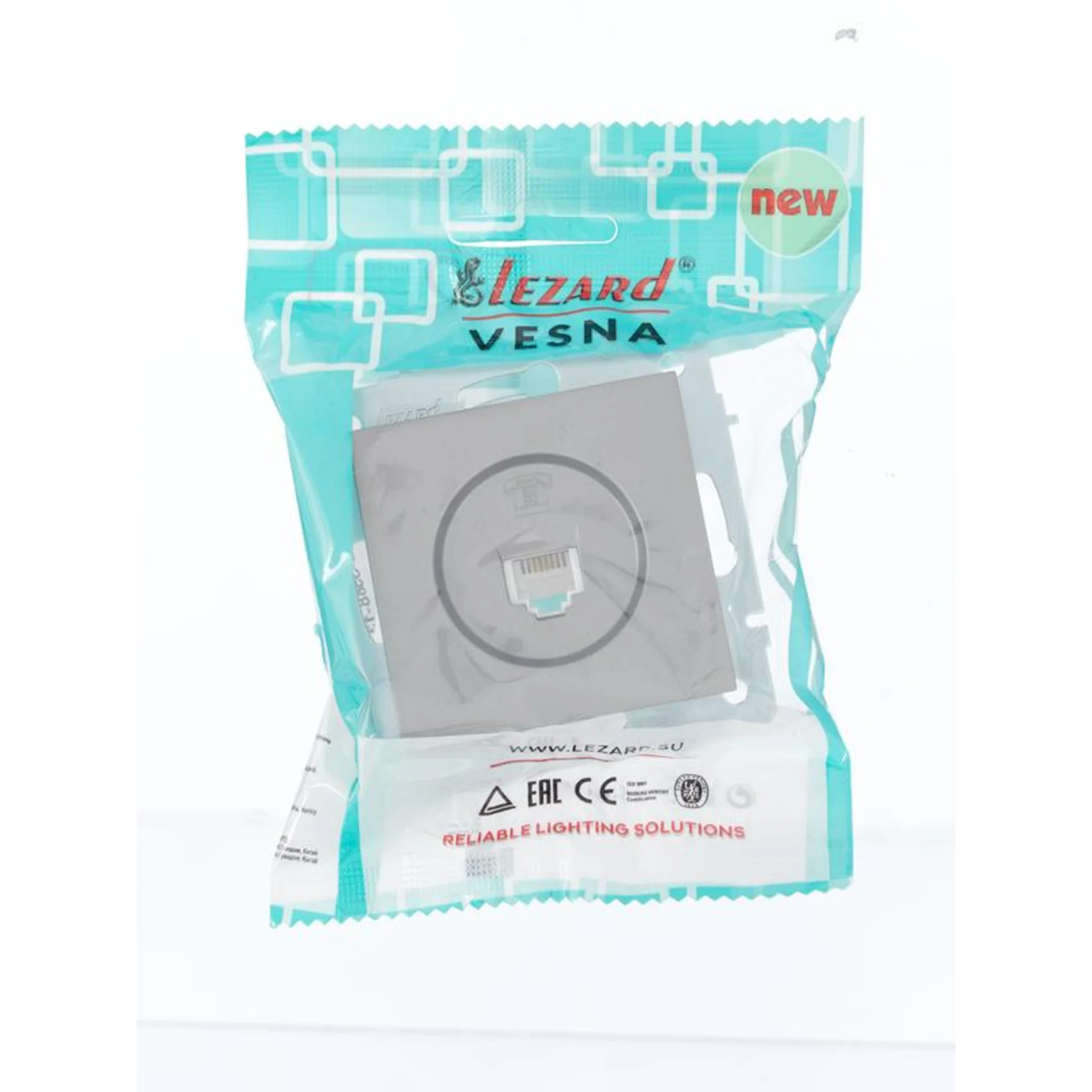 Розетка телефонная СП Vesna евро стандарт механизм платина LEZARD 742-3588-137
