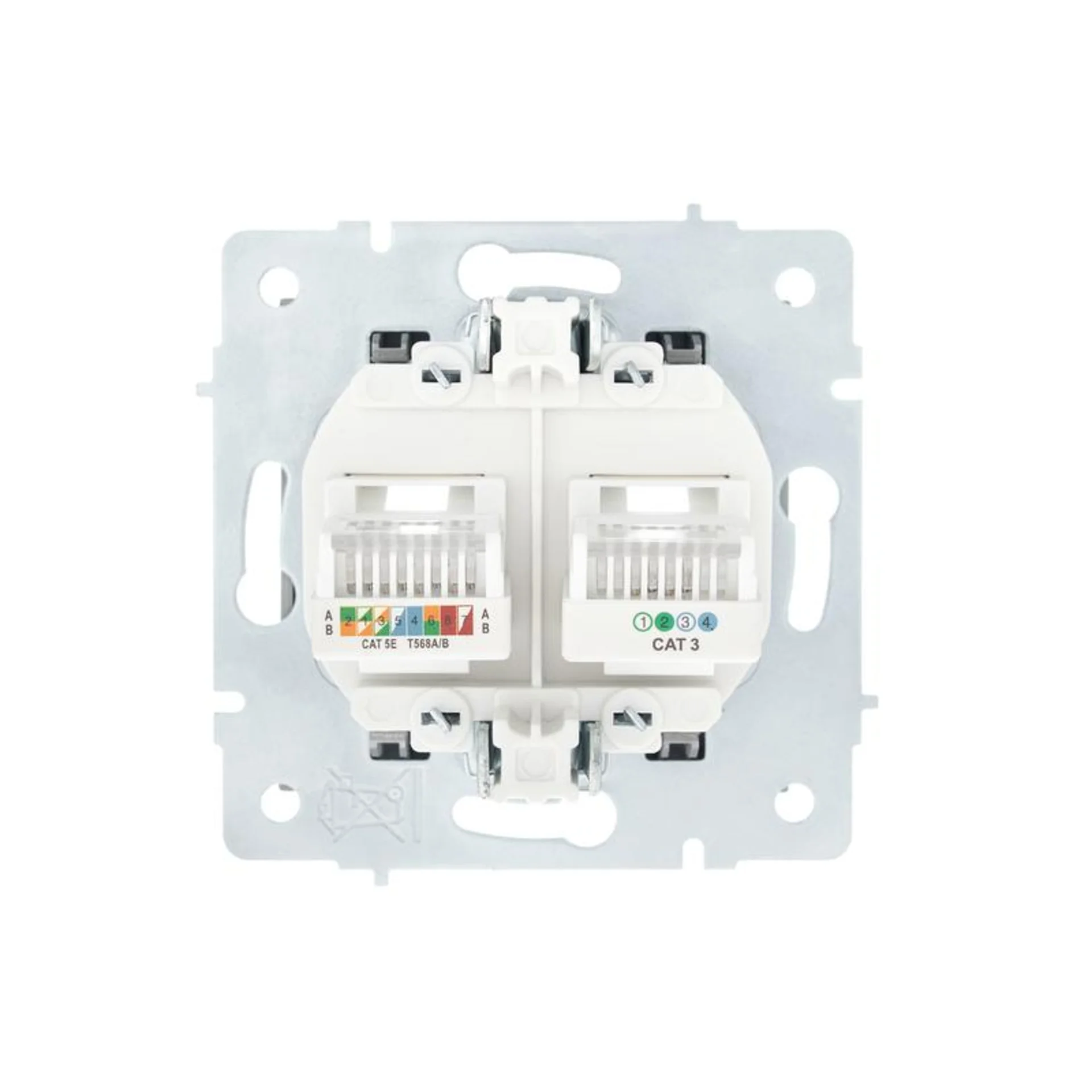 Розетка компьютерная + телефонная 2-м СП Vesna механизм платина LEZARD 742-3588-143