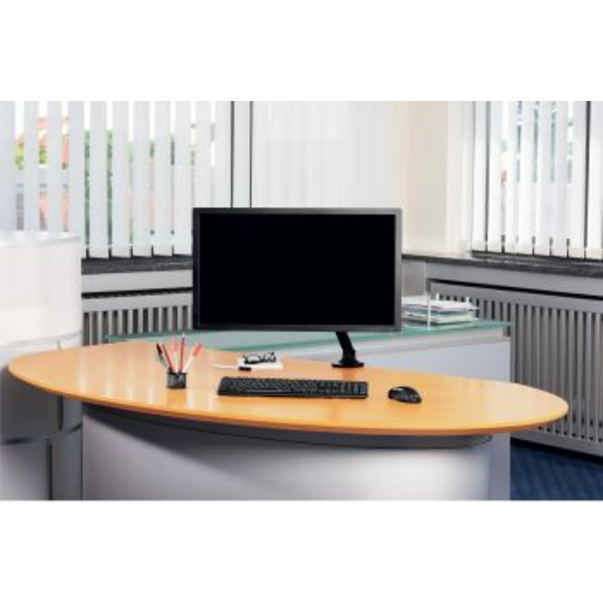 Кронштейн для мониторов ЖК Hama Fullmotion черный-26" макс.5кг крепление к столешнице поворот и накл