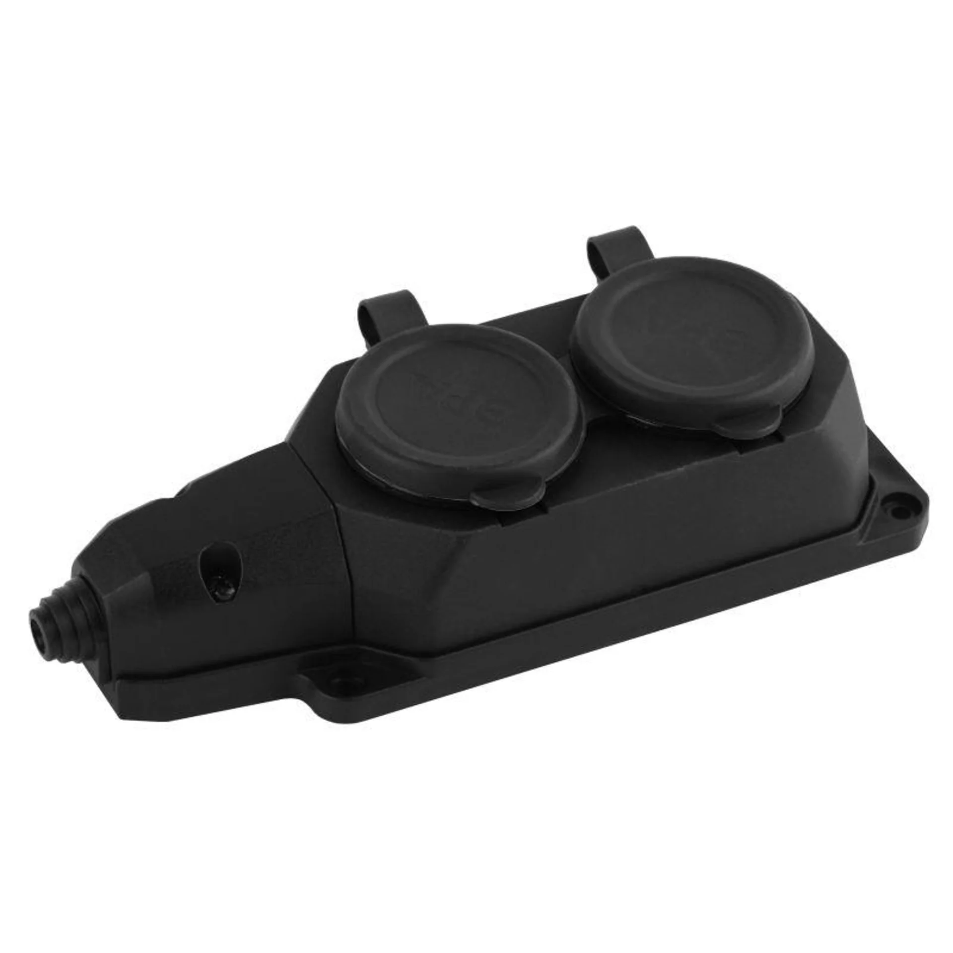 Колодка удлинителя 2-м с заземл. 16А IP44 K-2e-B-IP44 каучук черн. Эра Б0044544