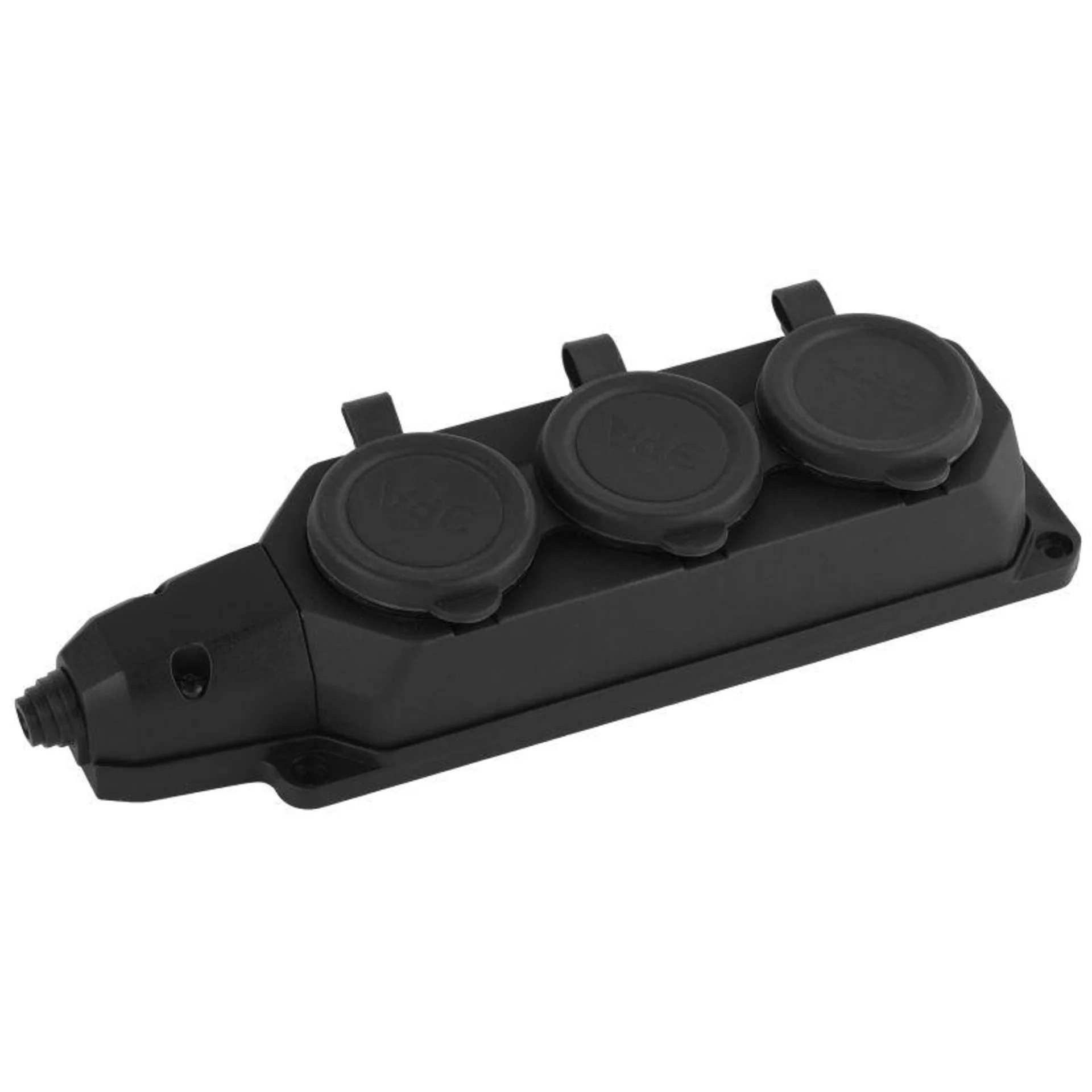 Колодка удлинителя 3-м с заземл. 16А IP44 K-3e-B-IP44 каучук черн. Эра Б0044545