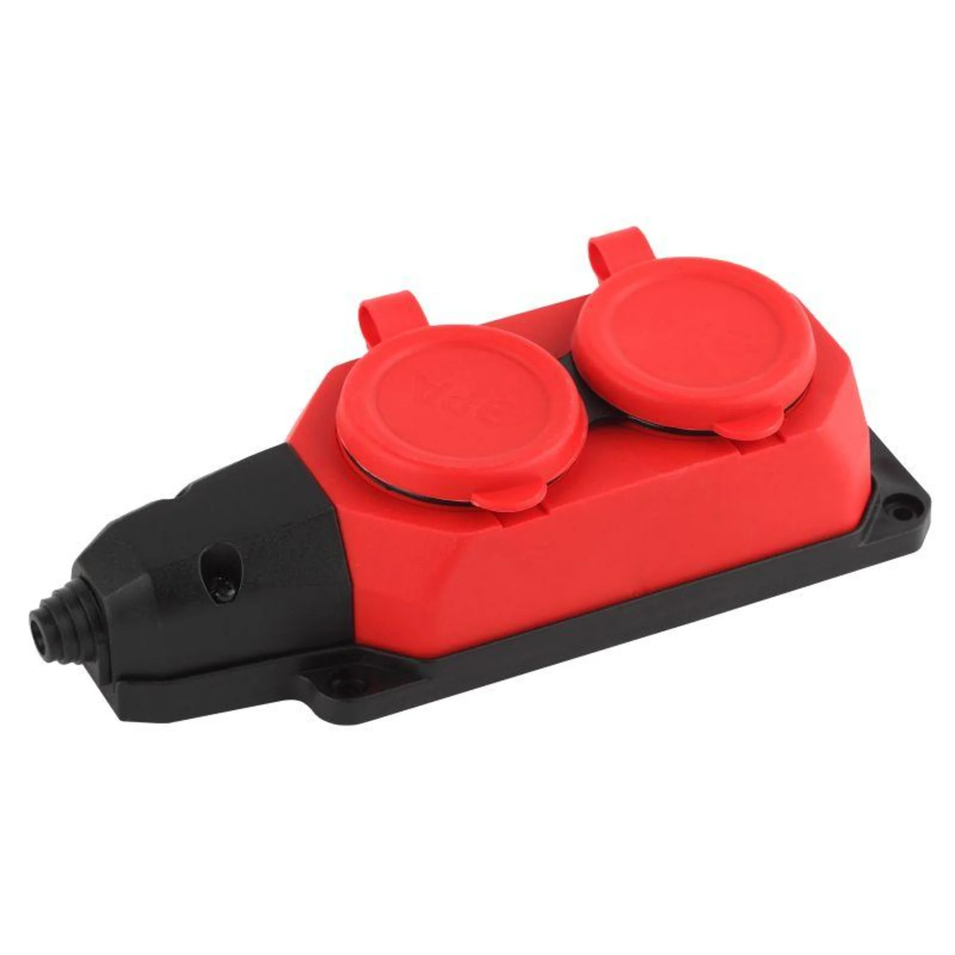 Колодка удлинителя 2-м с заземл. 16А IP44 K-2e-RED-IP44 каучук красн. Эра Б0044551