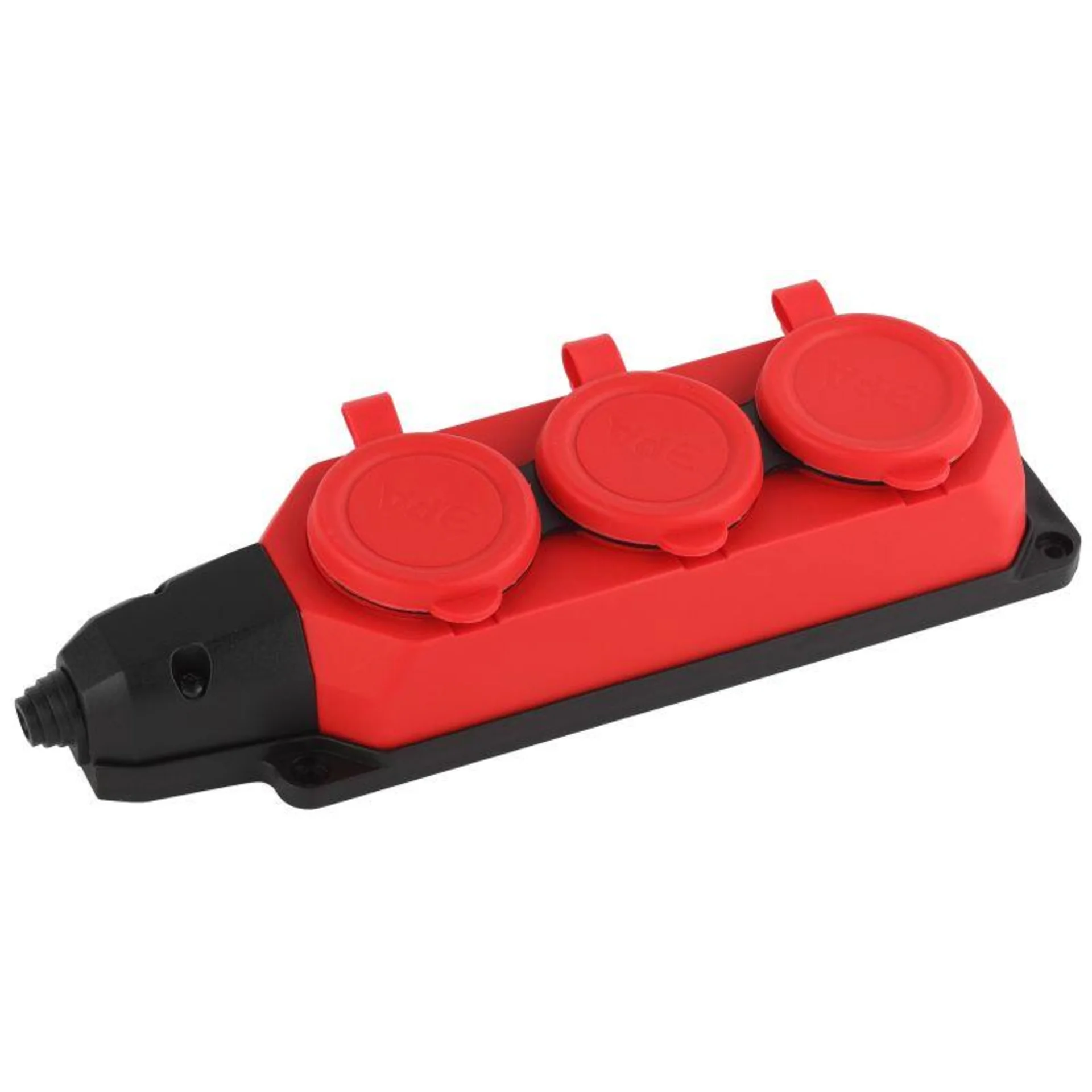 Колодка удлинителя 3-м с заземл. 16А IP44 K-3e-RED-IP44 каучук красн. Эра Б0044552