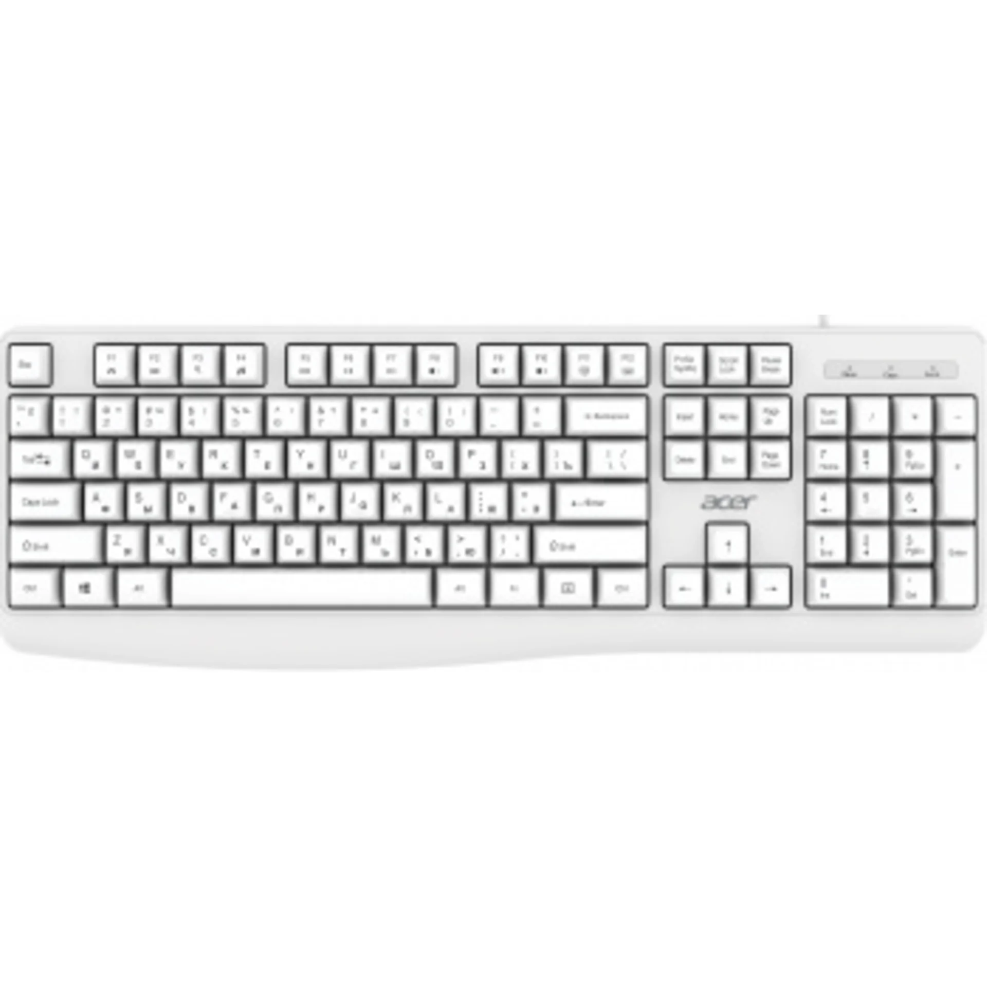 Клавиатура Acer OKW301 белый USB (ZL.KBDCC.01B)
