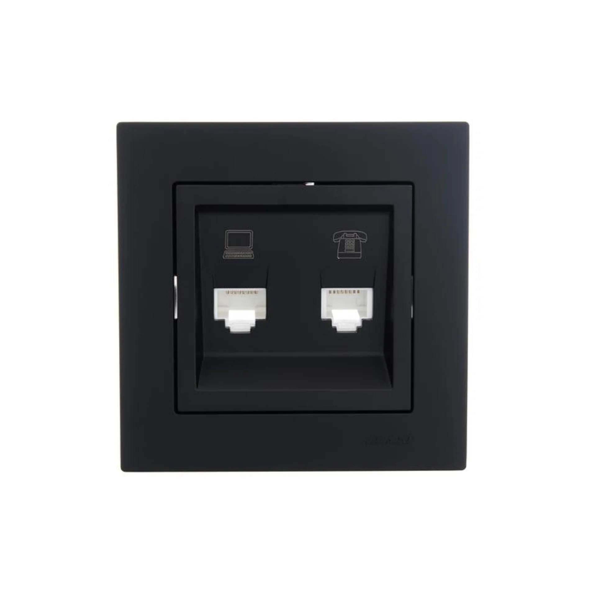 Розетка компьютерная + телефонная 1-м СП Vesna механизм черн. бархат LEZARD 742-4288-143