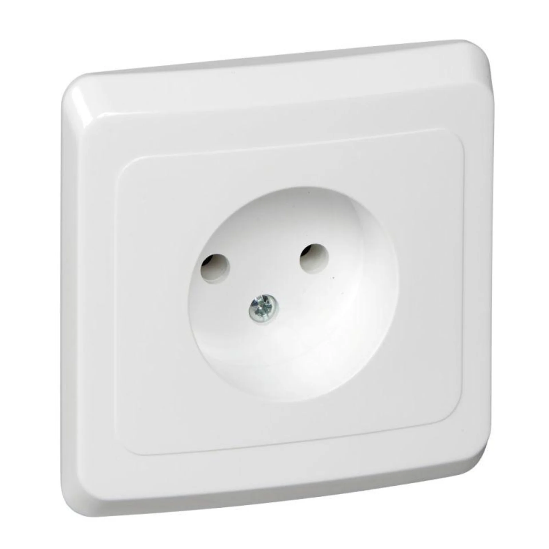 Розетка 1-м СП Этюд 16А IP20 250В без заземл. без защ. шторок бел. SE PC16-001B