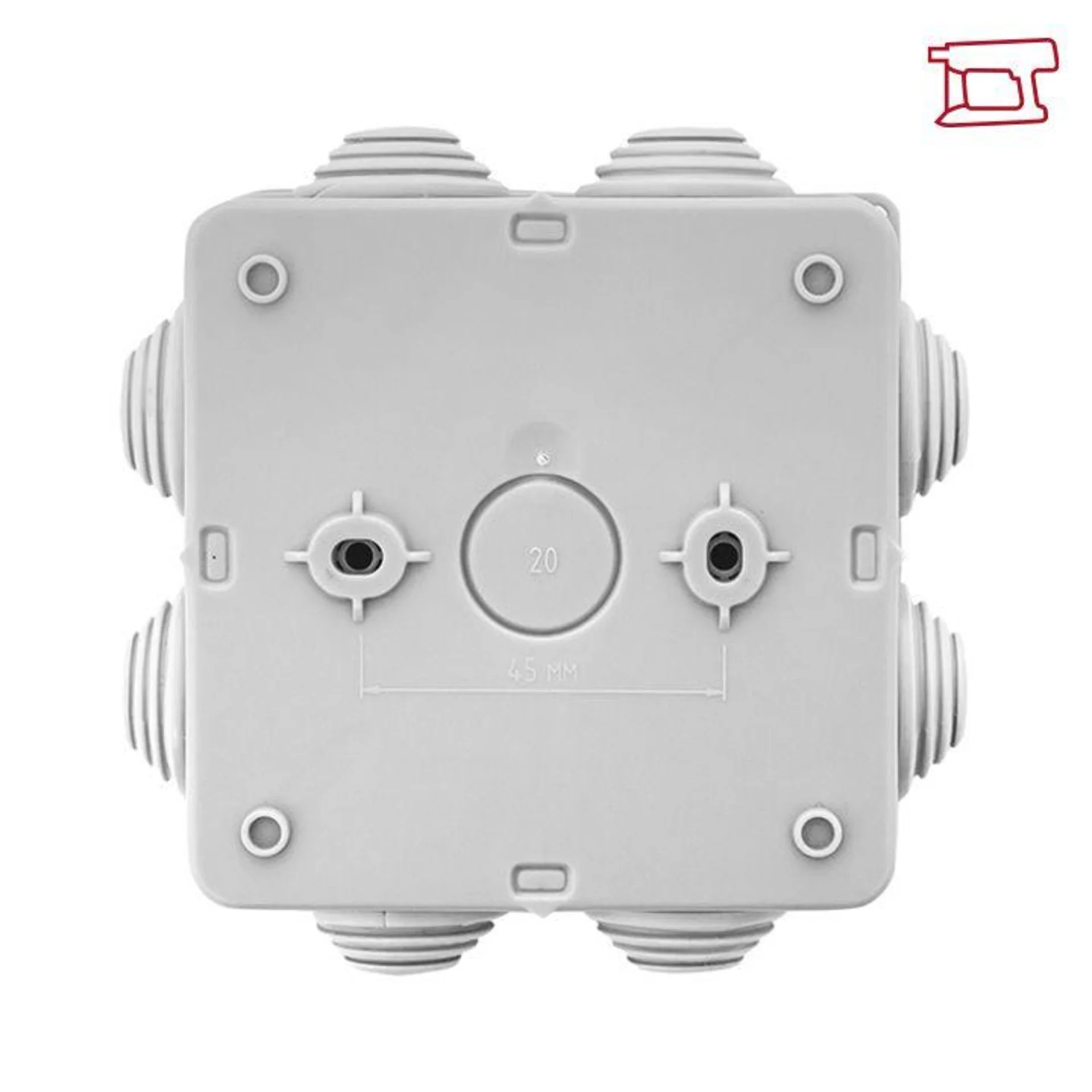 Коробка распаячная КМР-030-031 с крышкой наружная 85х85х40 8 мембранных вводов IP55 EKF plc-kmr-030-