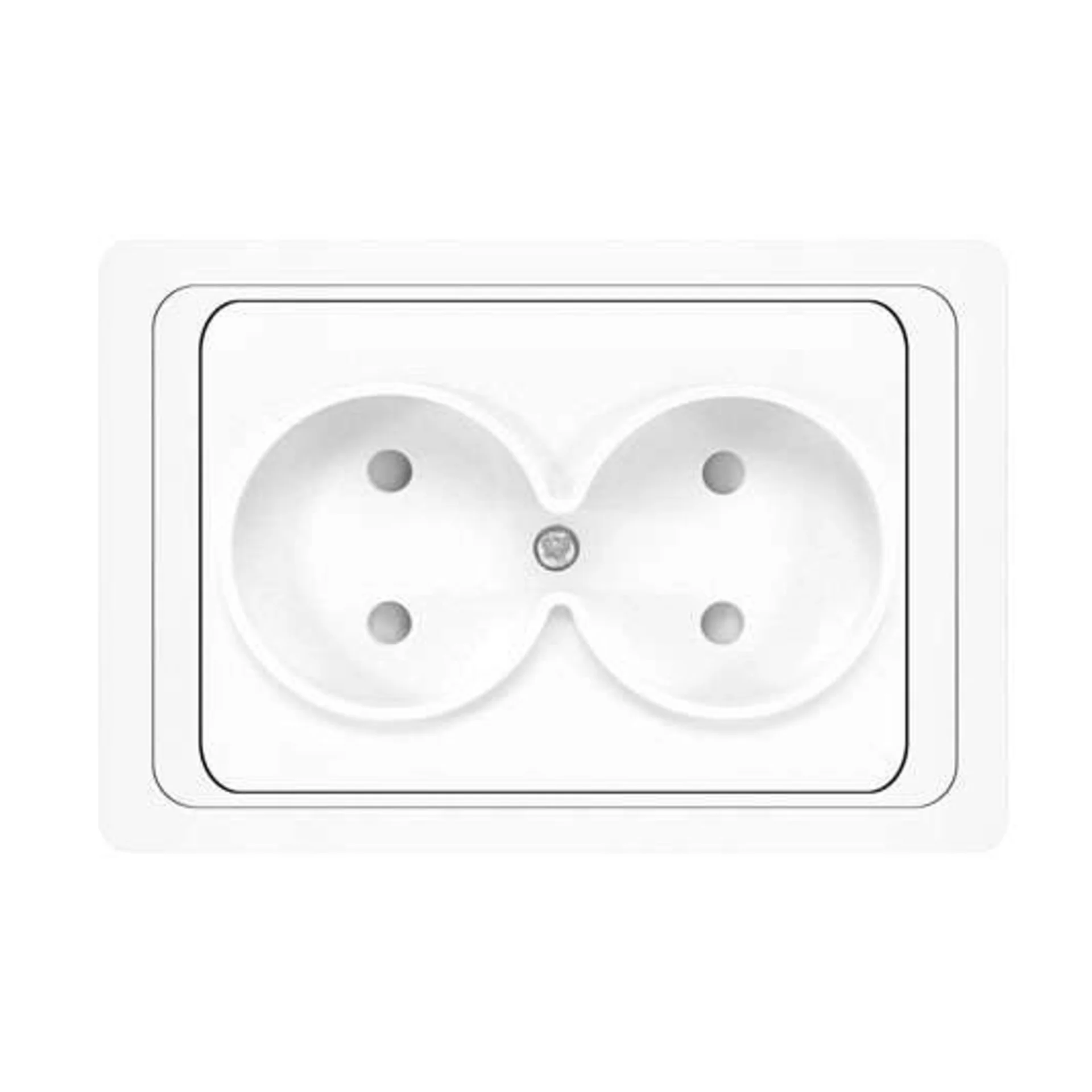 Розетка 2-м СП Валери 16А IP20 без заземл. защ. шторки бел. UNIVersal В0102x