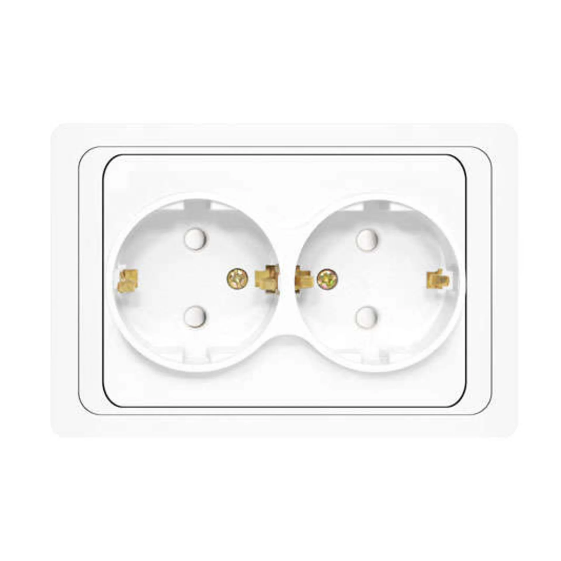 Розетка 2-м СП Валери 16А IP20 с заземл. защ. шторки бел. UNIVersal В0128x