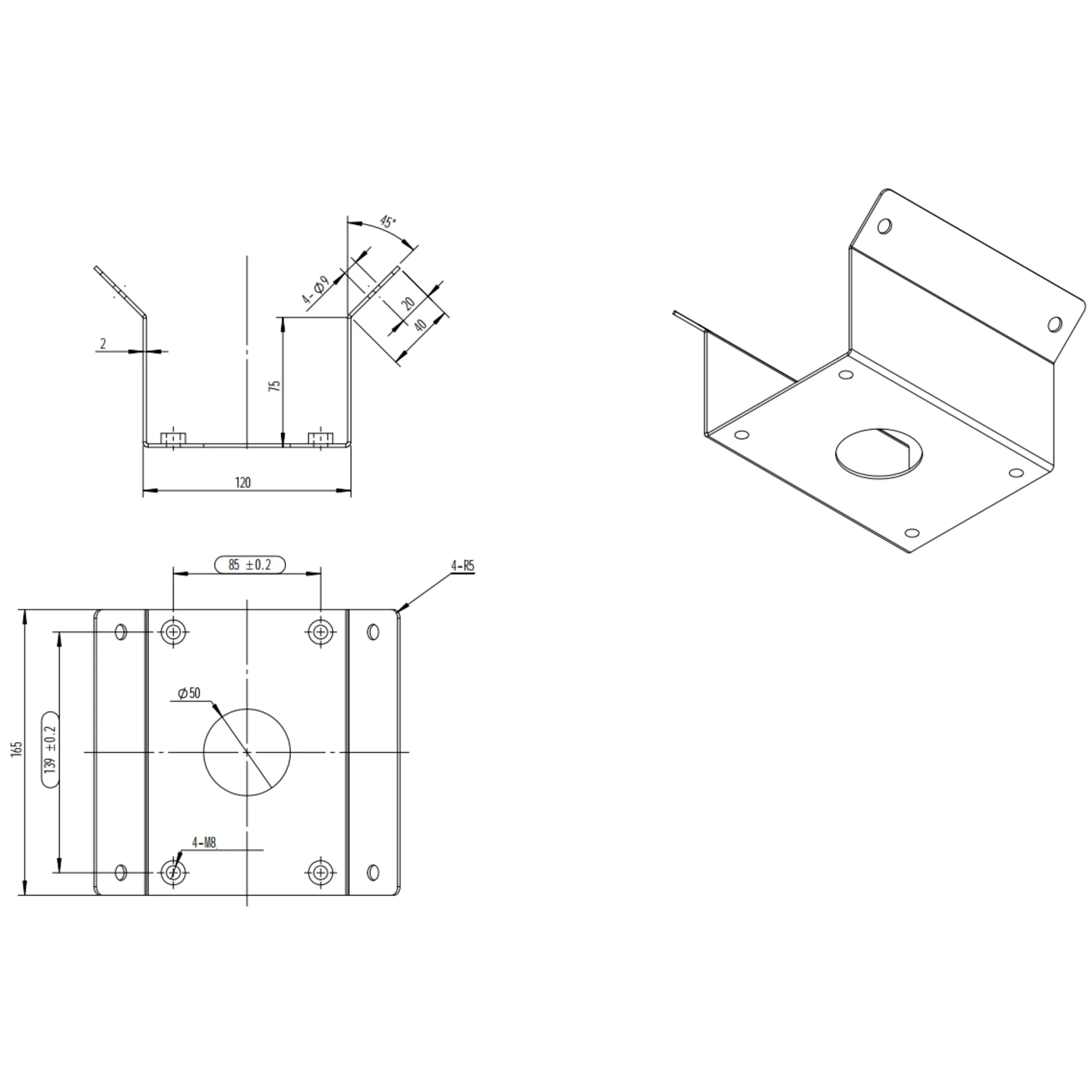 Крепление на внешний угол для поворотных камер OMNY