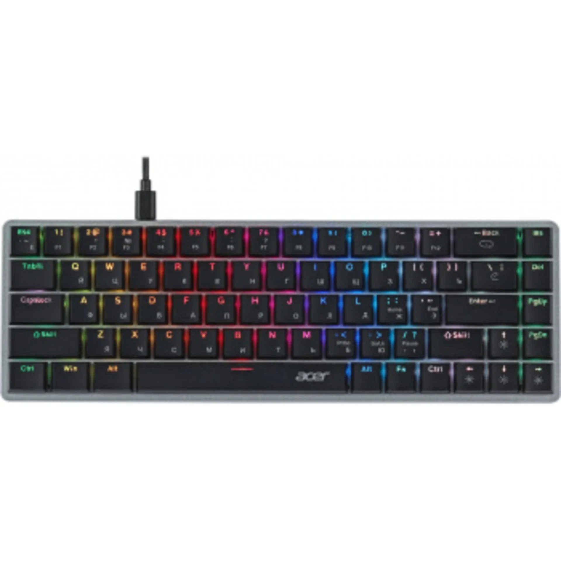 Клавиатура Acer OKW302 механическая серебристый USB for gamer LED (ZL.KBDCC.01C)