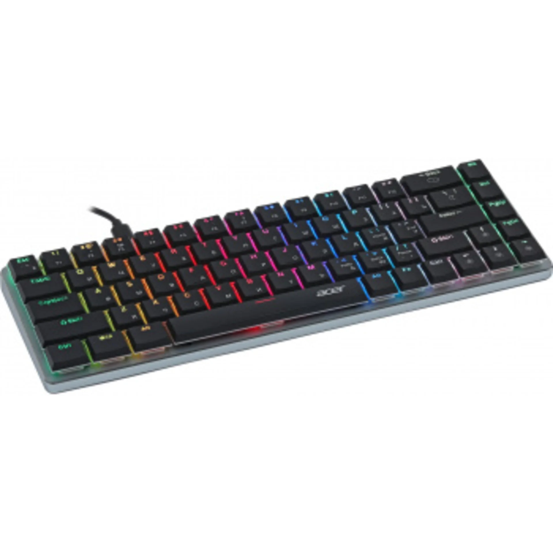 Клавиатура Acer OKW302 механическая серебристый USB for gamer LED (ZL.KBDCC.01C)