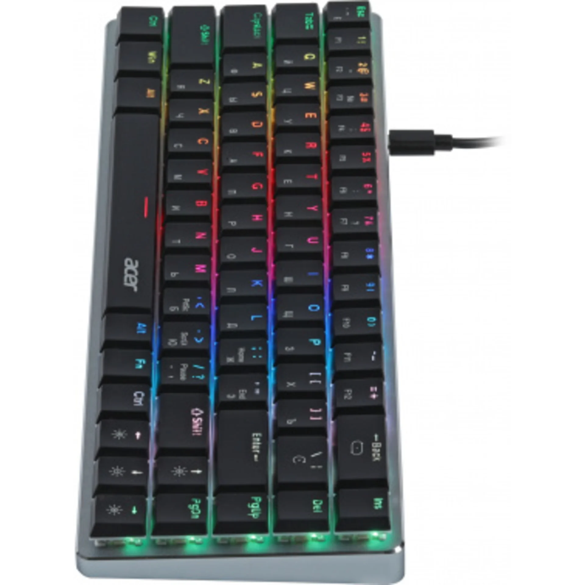 Клавиатура Acer OKW302 механическая серебристый USB for gamer LED (ZL.KBDCC.01C)