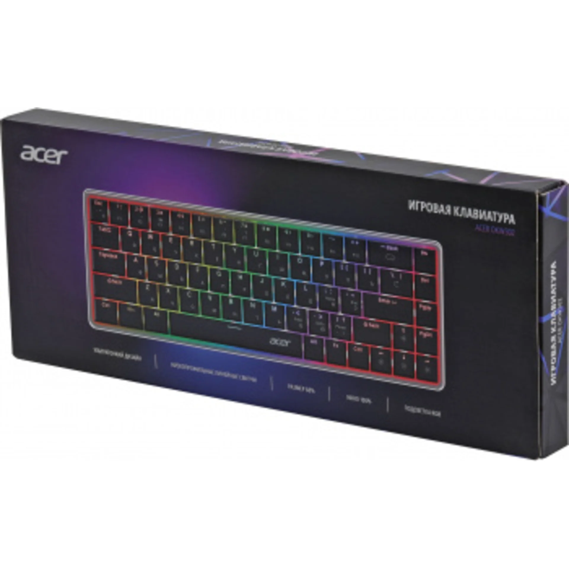 Клавиатура Acer OKW302 механическая серебристый USB for gamer LED (ZL.KBDCC.01C)