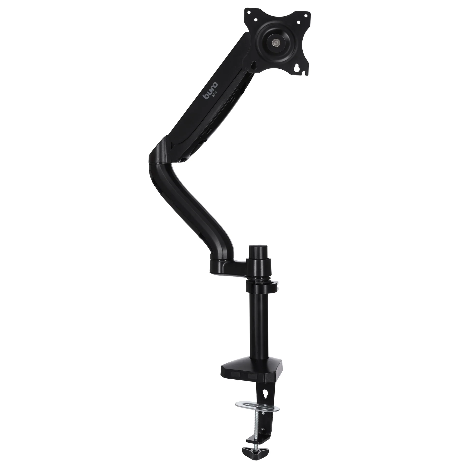 Кронштейн для мониторов ЖК Buro M10 черный 17"-27" макс.9кг крепление к столешнице поворот и наклон
