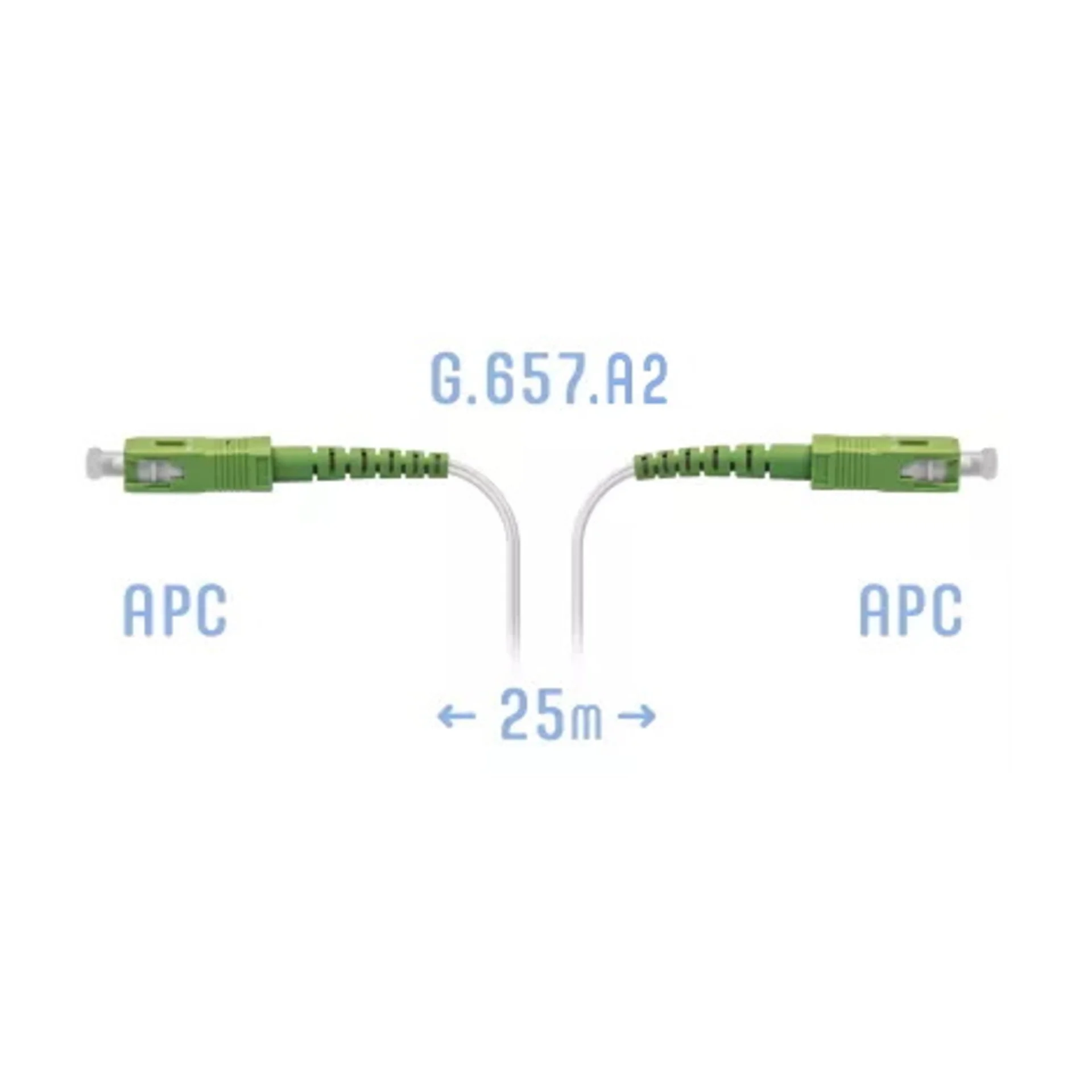Патчкорд оптический FTTH SC/APC, кабель 604-02-01W, 25 метров