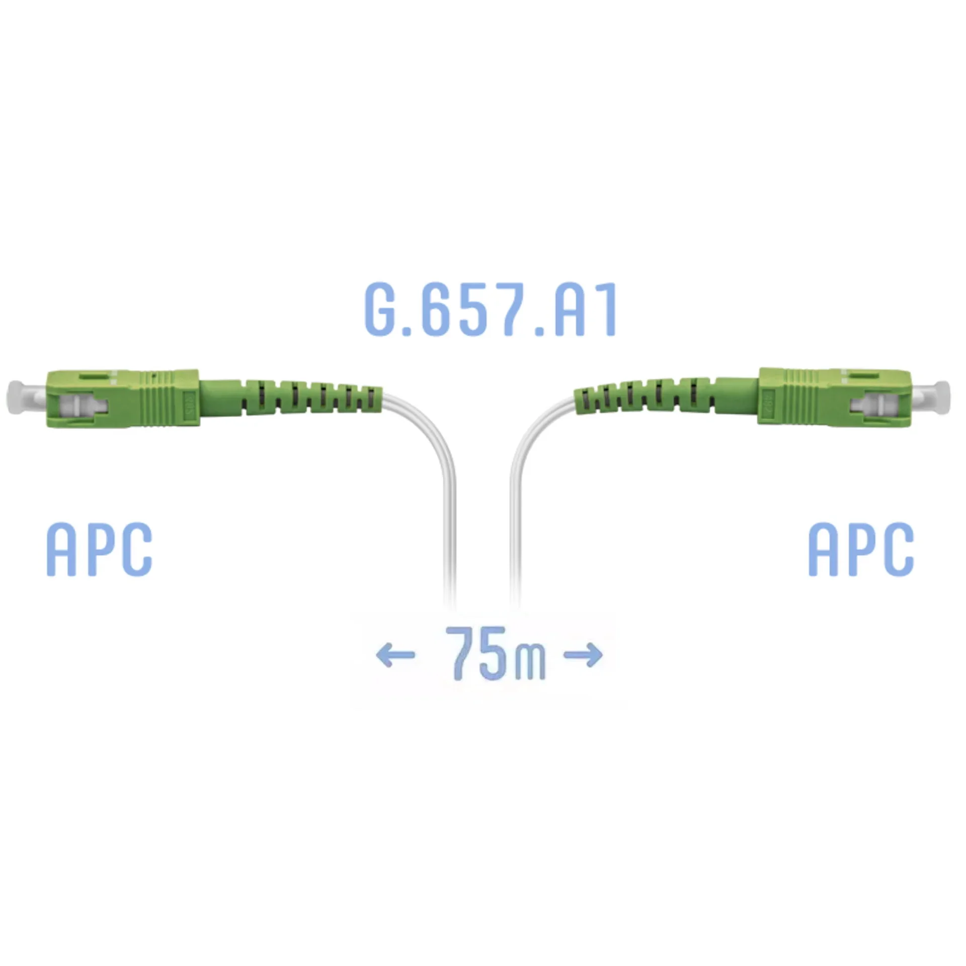 Патчкорд оптический FTTH SC/APC, кабель 604-02-01W, 75 метров