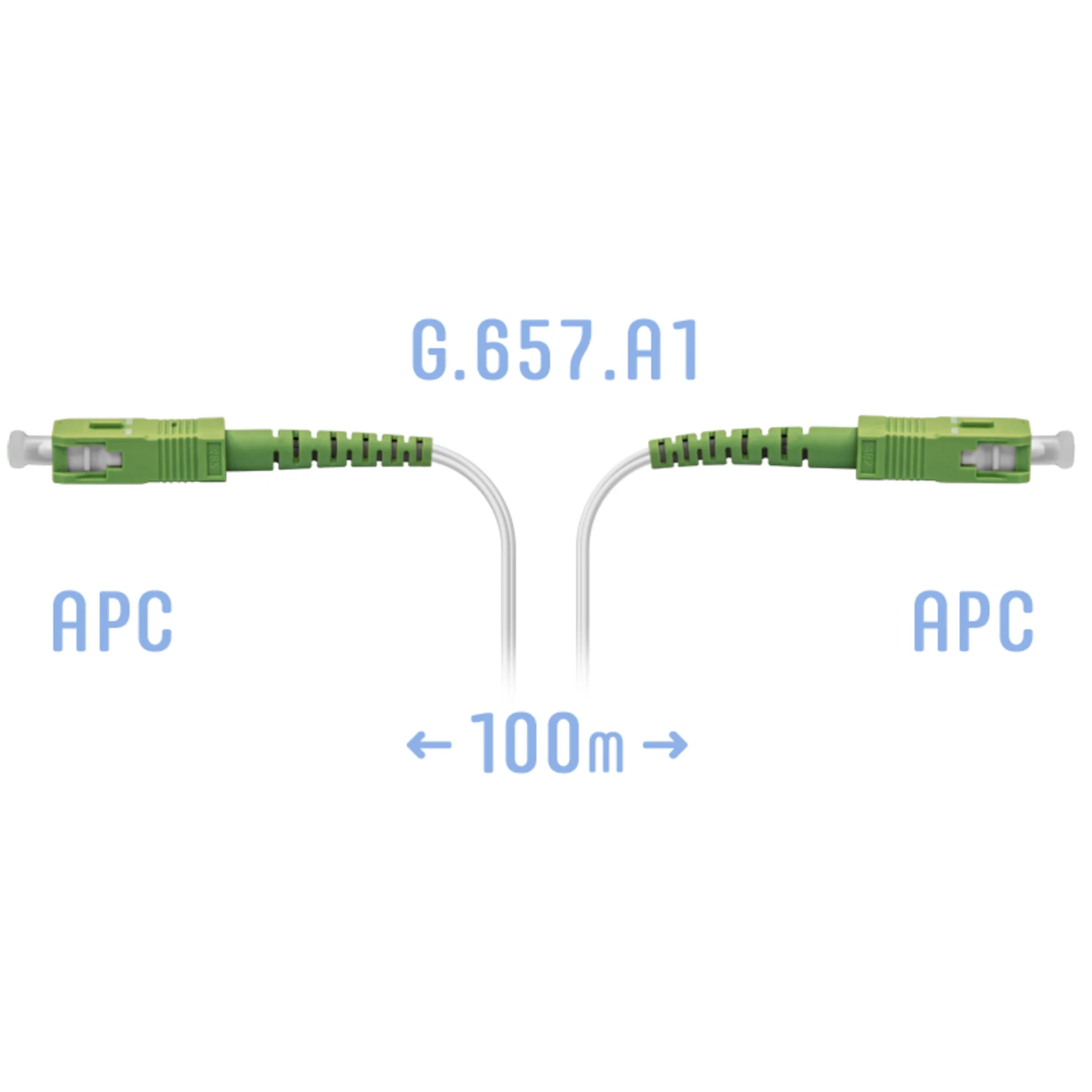 Патчкорд оптический FTTH SC/APC, кабель 604-02-01W, 100 метров