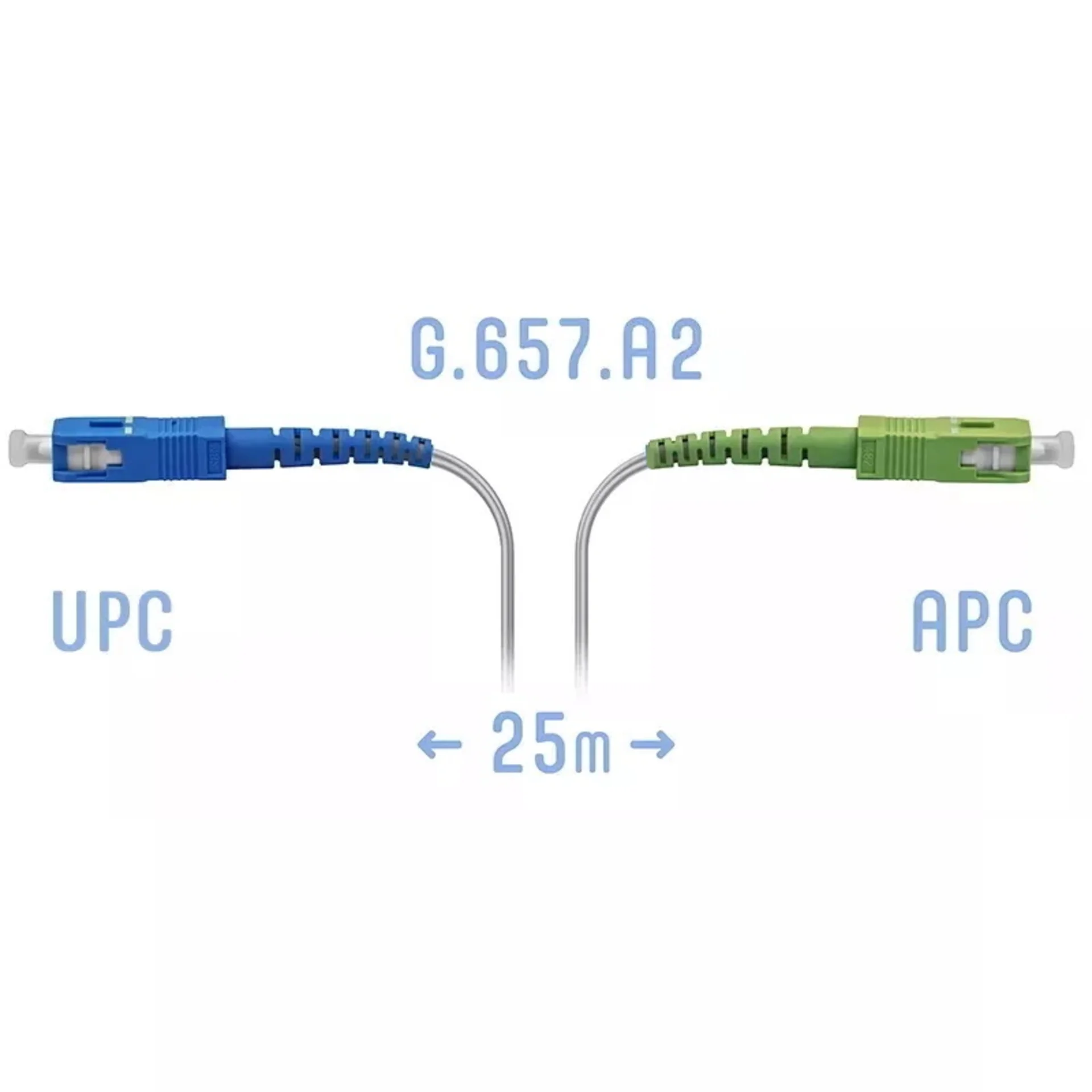 Патчкорд оптический FTTH SC/APC-SC/UPC, кабель 604-02-01W, 25 метров