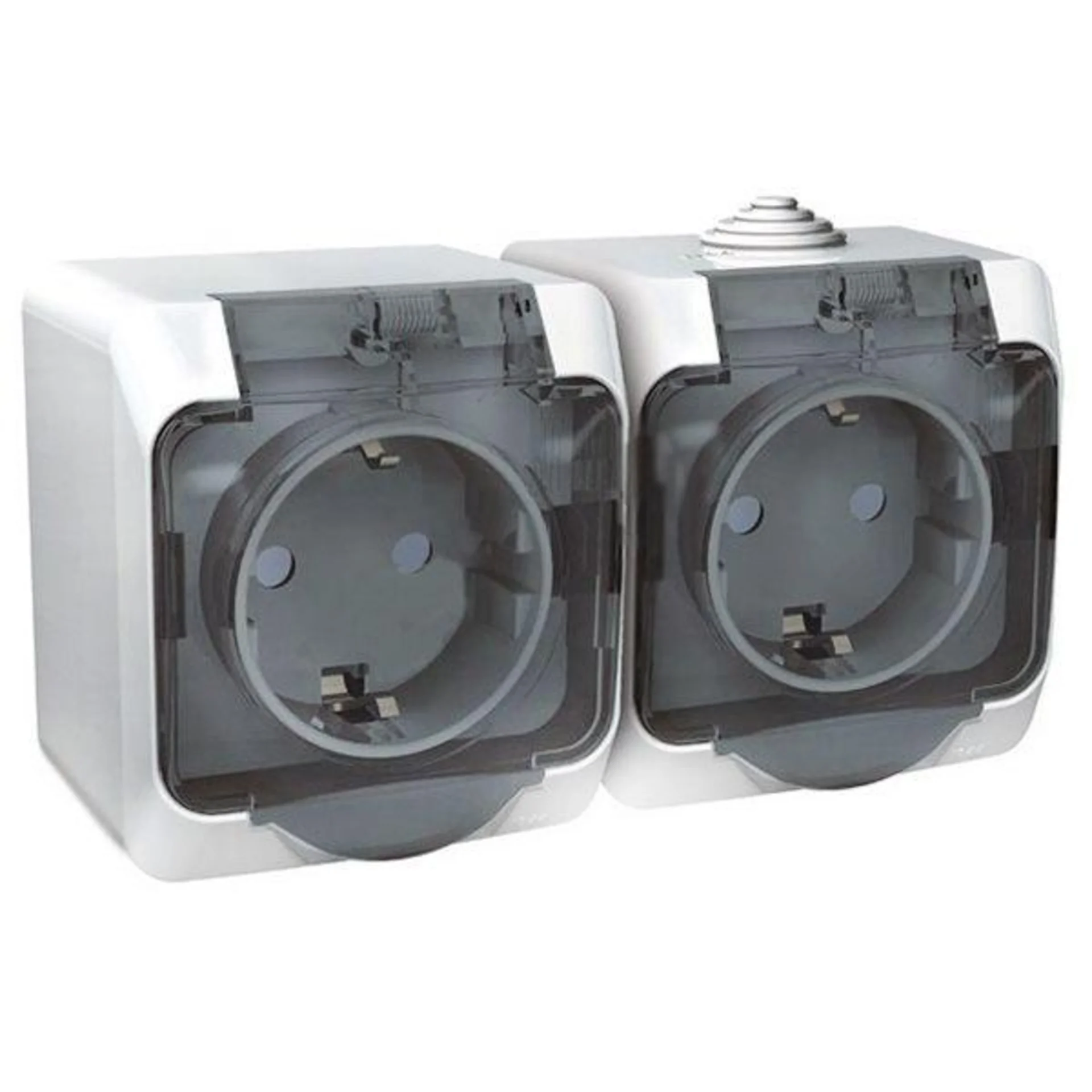 Розетка 2-м ОП Этюд 16А IP44 250В с заземл. защ. шторки бел. SE PA16-244B