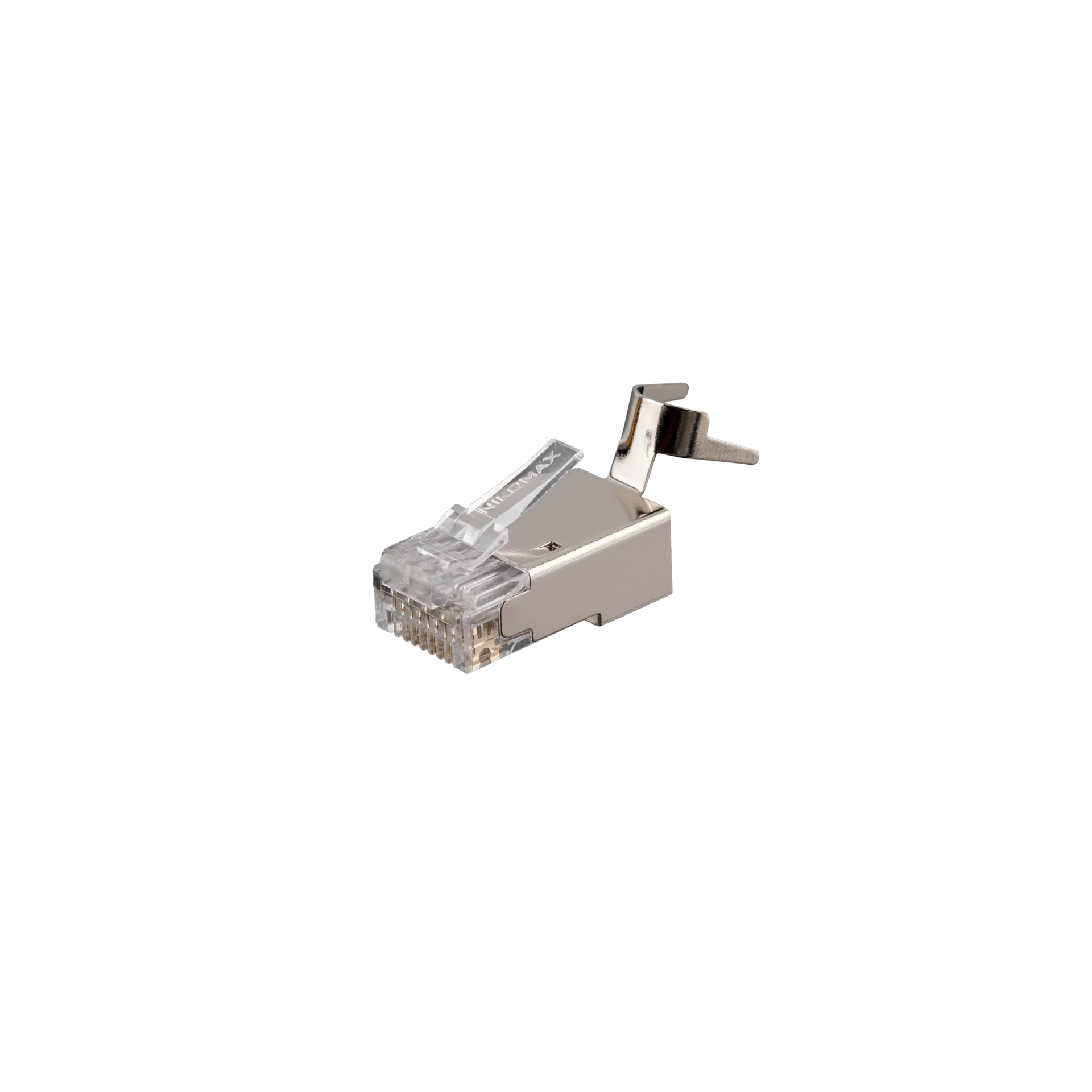 Коннектор под витую пару, экранированный, категории 6a, универсальные ножи, с хвостовиком, 8P8C, 100 шт.