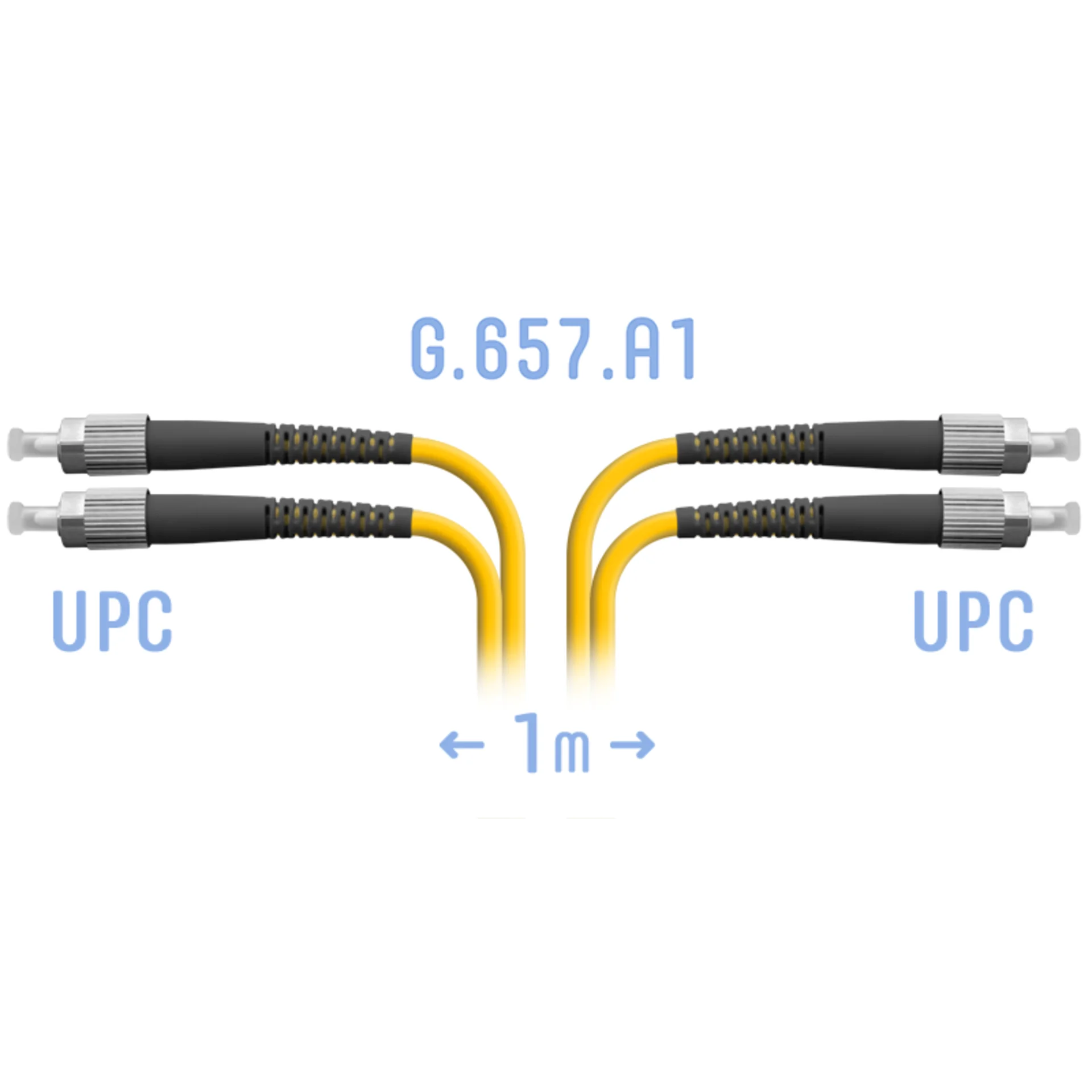 Патчкорд оптический FC/UPC SM G.657.A1 Duplex 1 метр