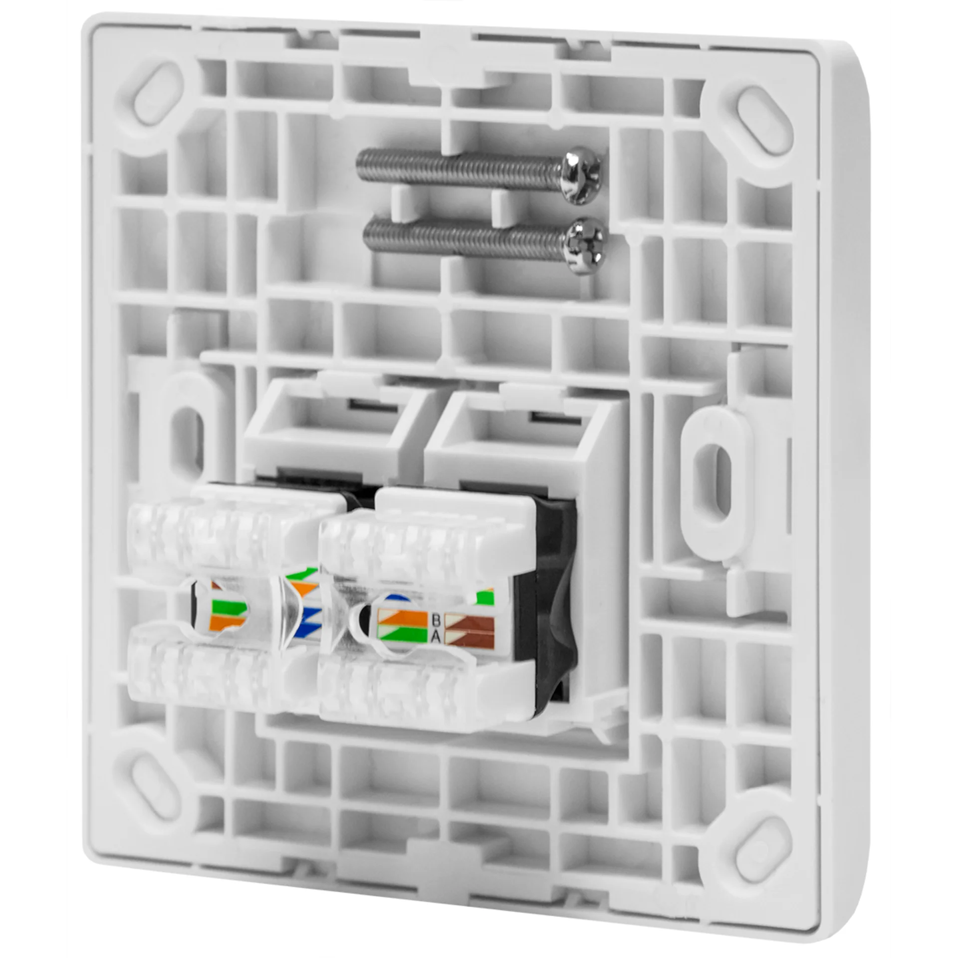 Абонентская розетка SNR, встраиваемая, под модули Keystone, 2 порта