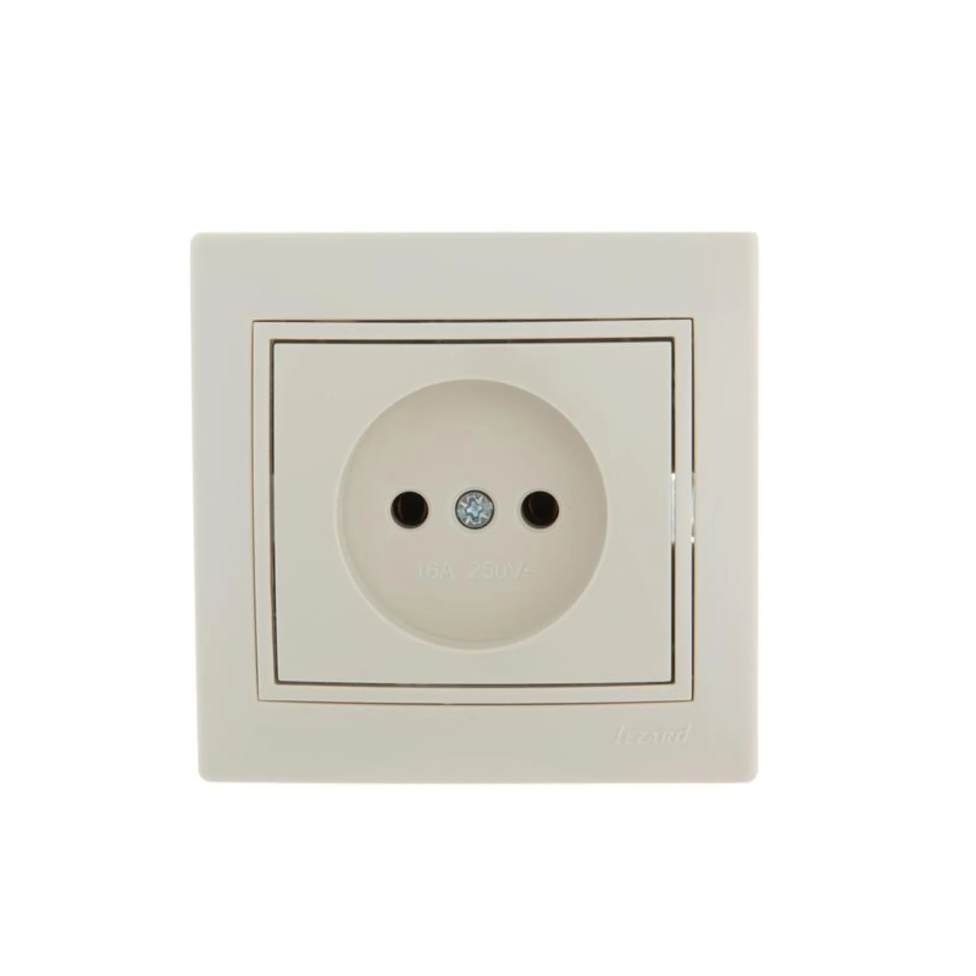 Розетка 1-м СП Mira 16А IP20 без заземл. со вставкой керамика крем. LEZARD 701-0303-121