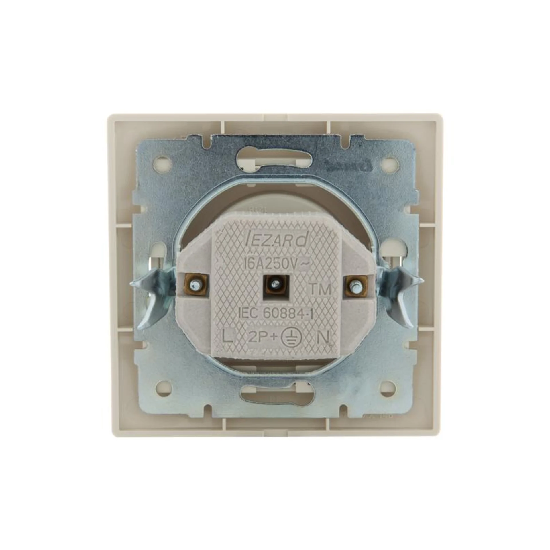 Розетка 1-м СП Mira 16А IP20 без заземл. со вставкой керамика крем. LEZARD 701-0303-121