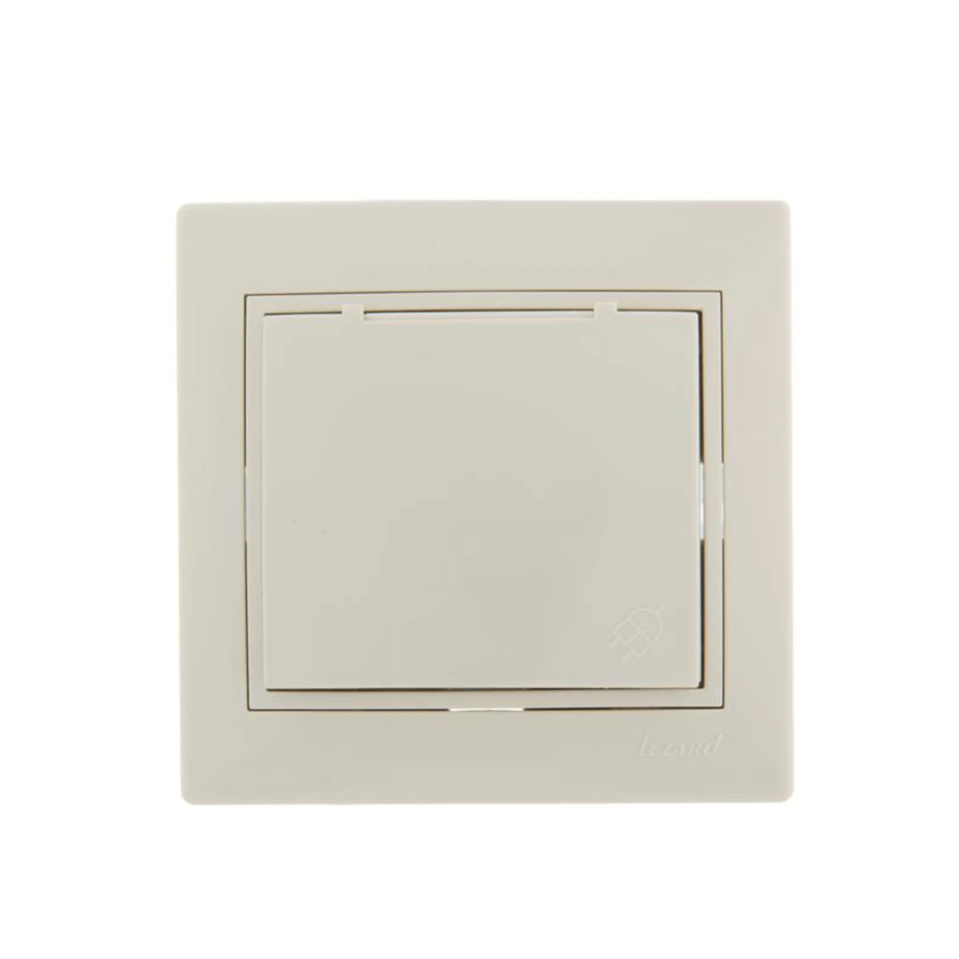 Розетка 1-м СП Mira 16А IP20 с заземл. с защ. крышкой со вставкой керамика крем. LEZARD 701-0303-123