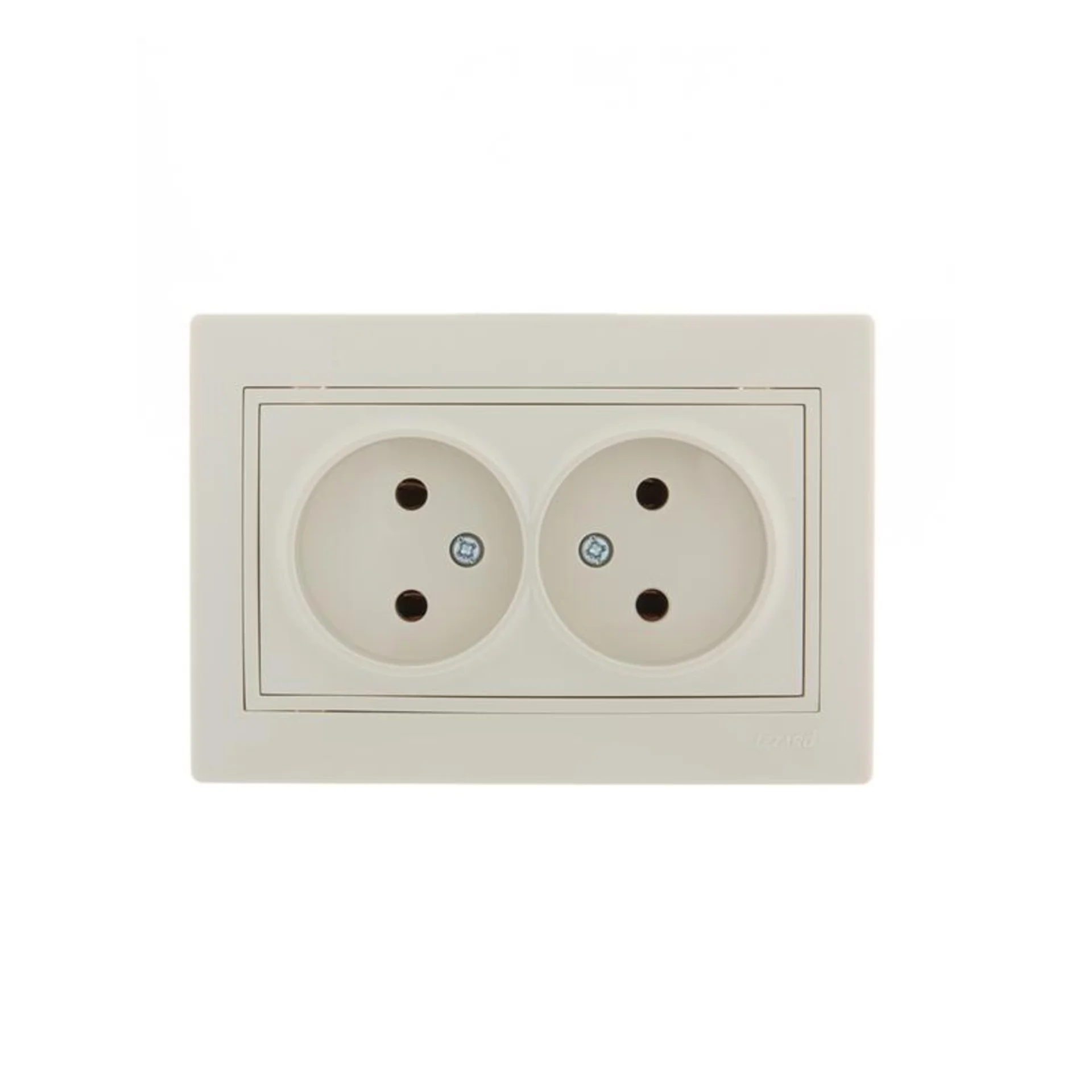 Розетка 2-м СП Mira 16А IP20 без заземл. со вставкой керамика крем. LEZARD 701-0303-128