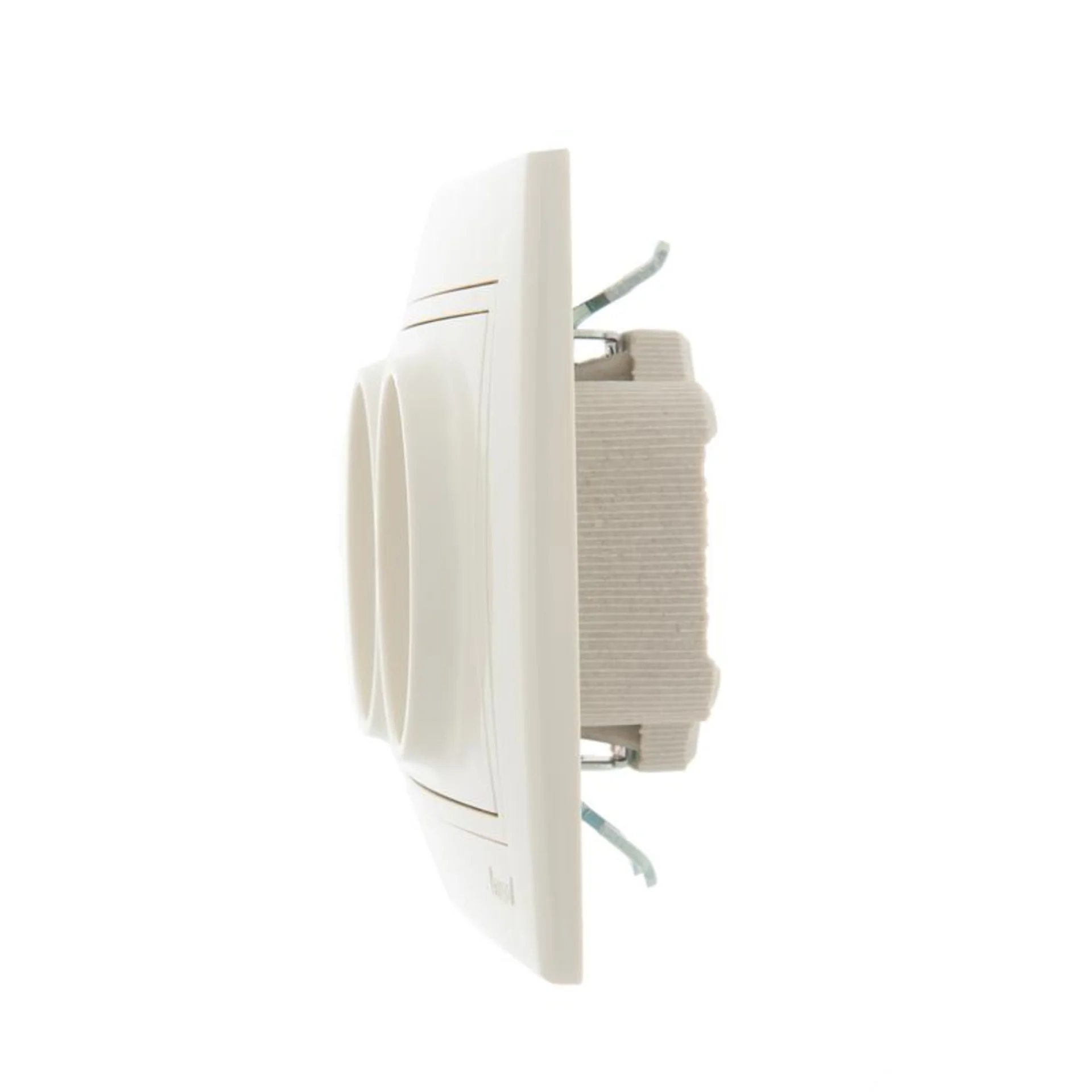 Розетка 2-м СП Mira 16А IP20 без заземл. со вставкой керамика крем. LEZARD 701-0303-128