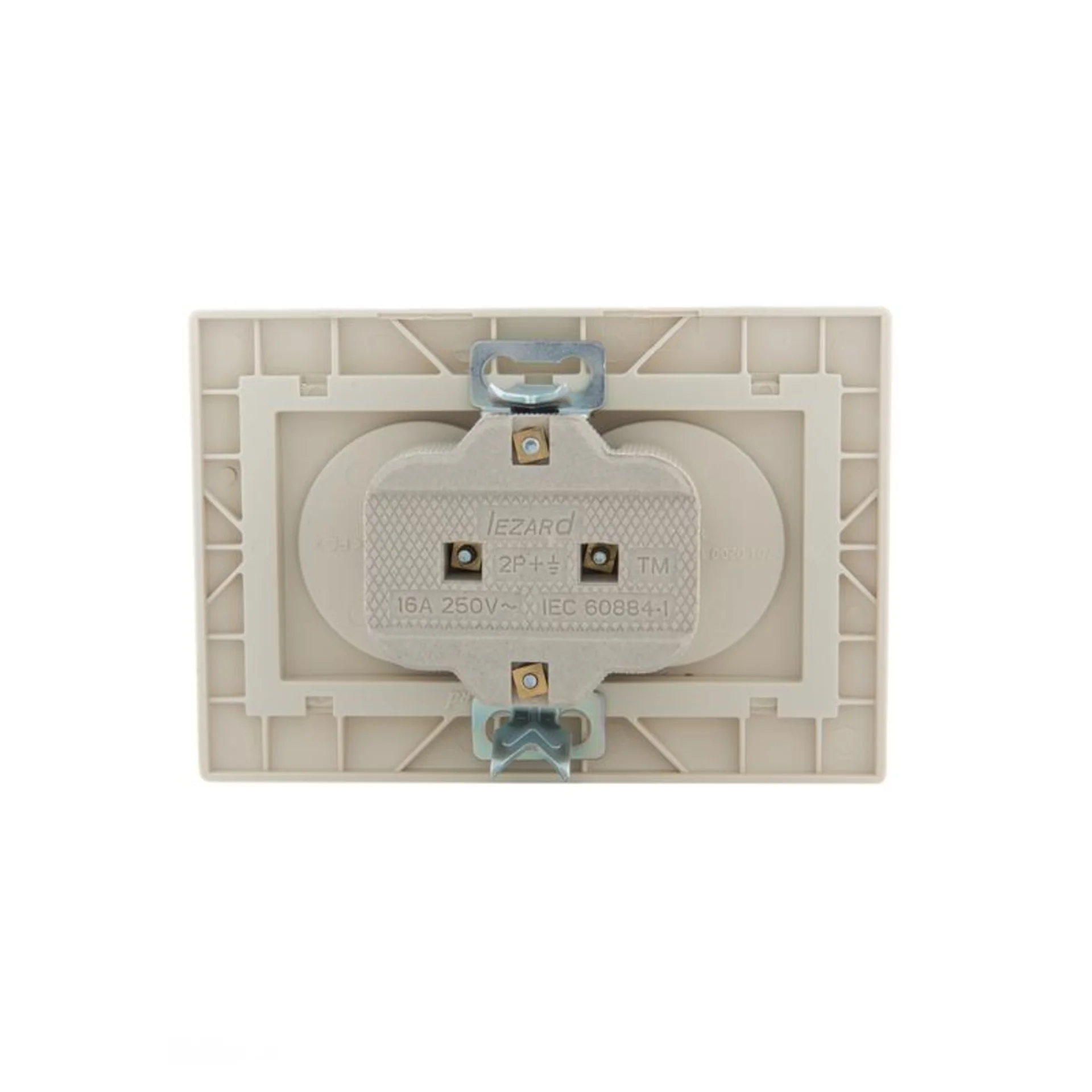 Розетка 2-м СП Mira 16А IP20 без заземл. со вставкой керамика крем. LEZARD 701-0303-128