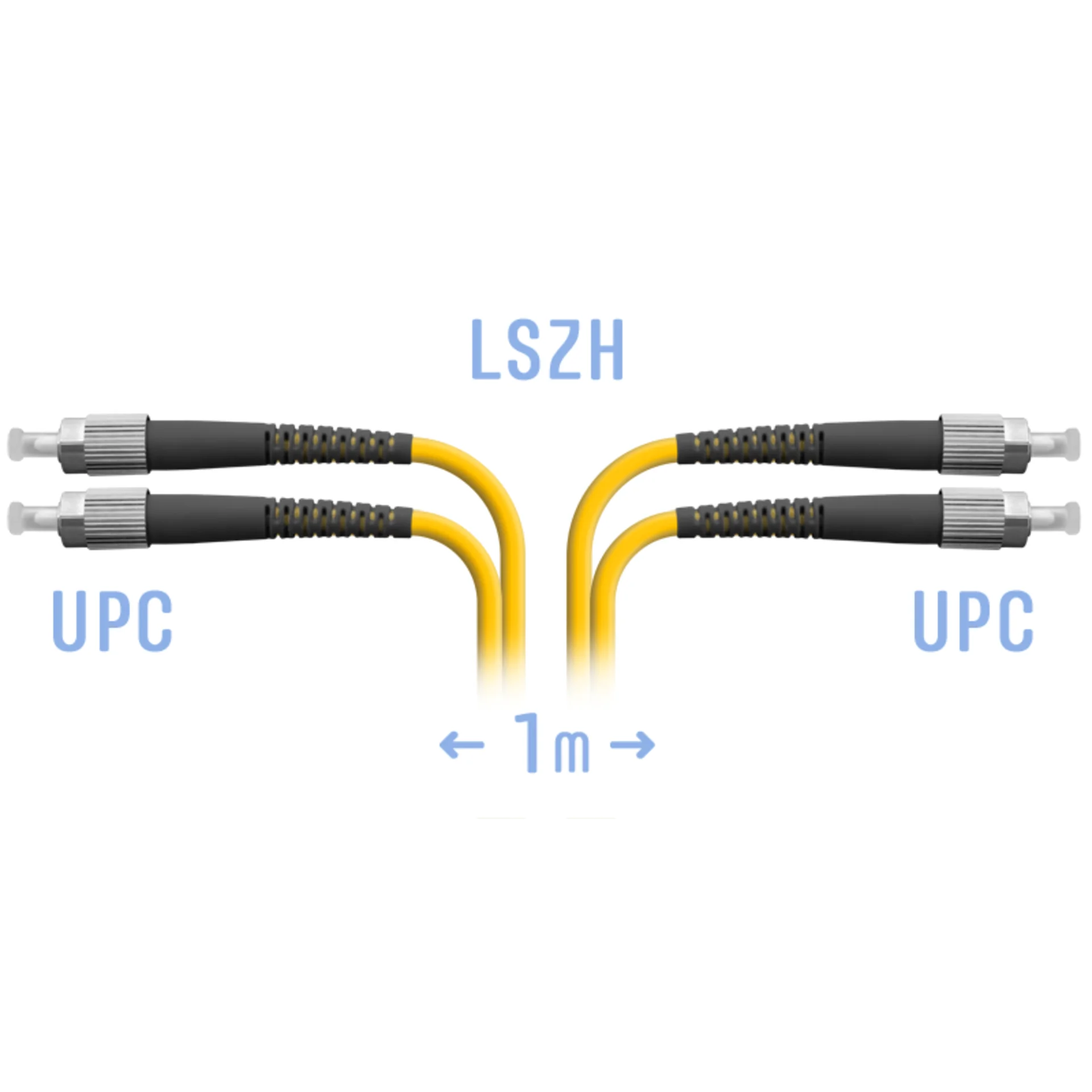 Патчкорд оптический FC/UPC SM Duplex 1 метр