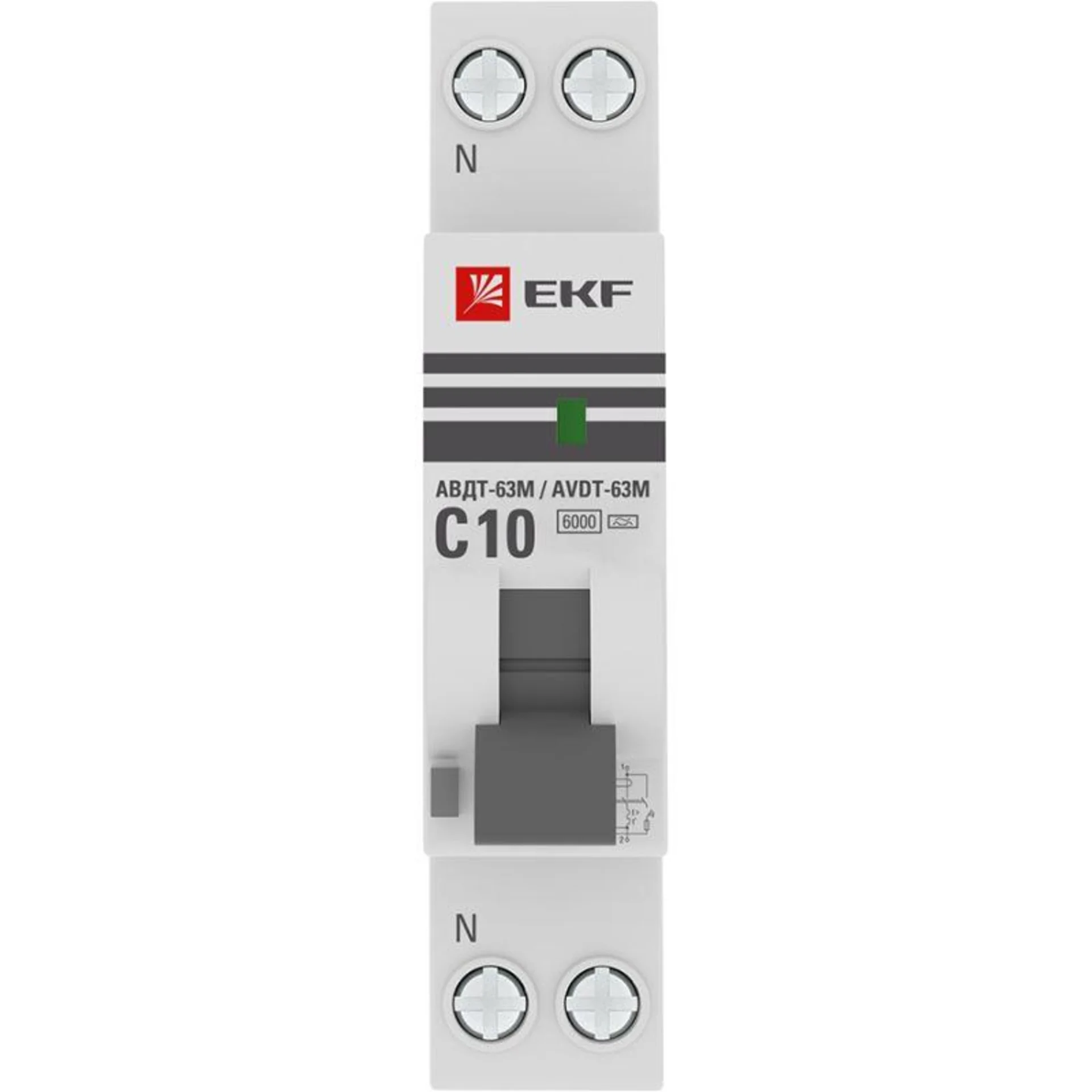 Выключатель автоматический дифференциального тока 1мод. C 10А 30мА тип А 6кА АВДТ-63М (электрон.) PR