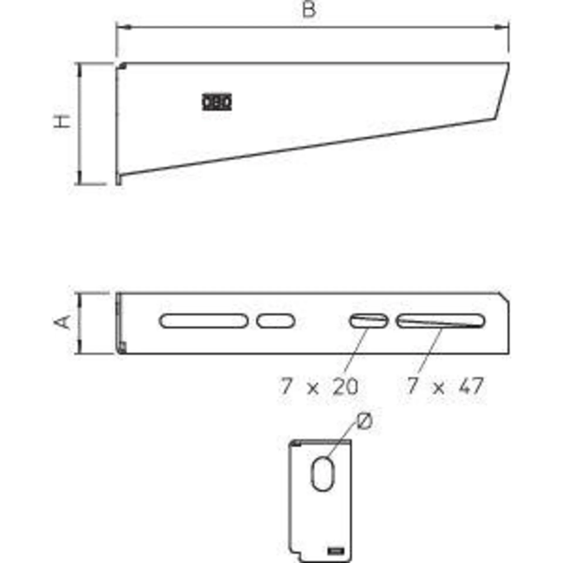 Комплект (консоль с опорой + болт) MWA 12 21 FS осн.210 оцинк. сталь OBO 6424732