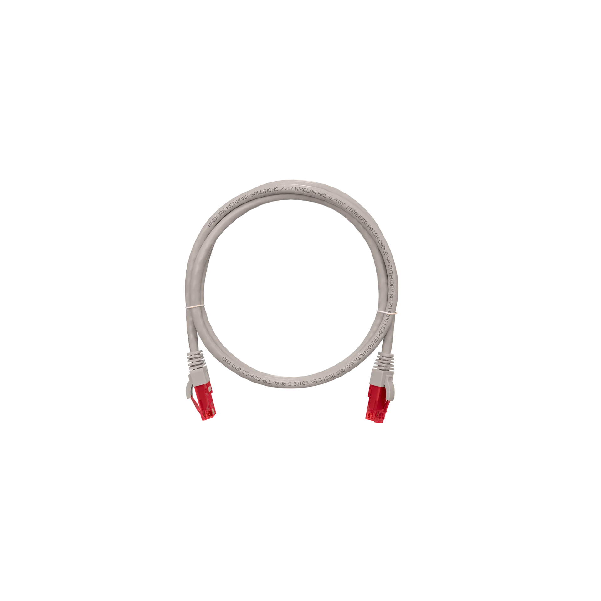 Коммутационный шнур категории 6A SLIM LINE, U/UTP, LSZH, T568B, белый, 1 м