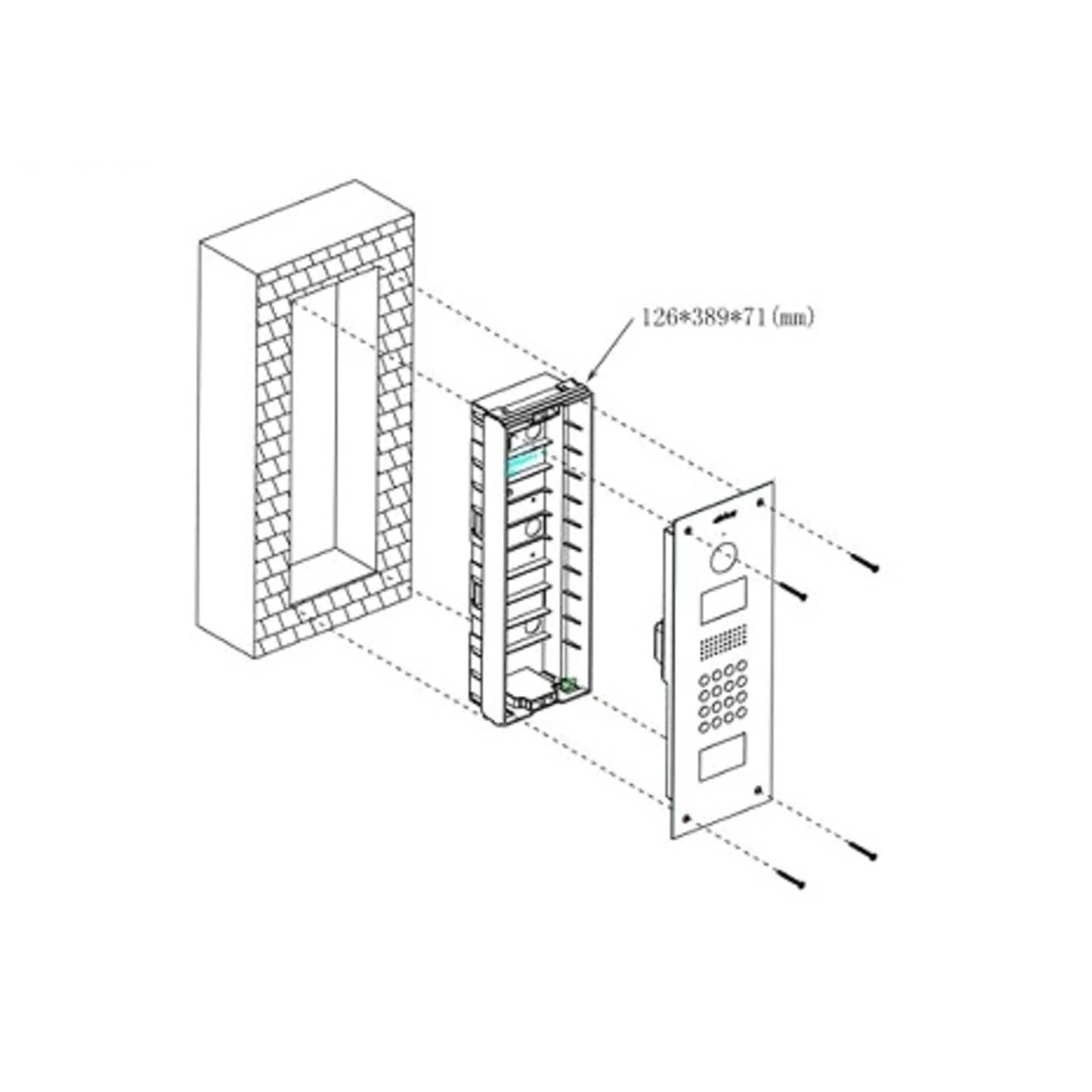 Задняя панель для врезного монтажа Dahua VTOB103 для DHI-VTO1210C-X
