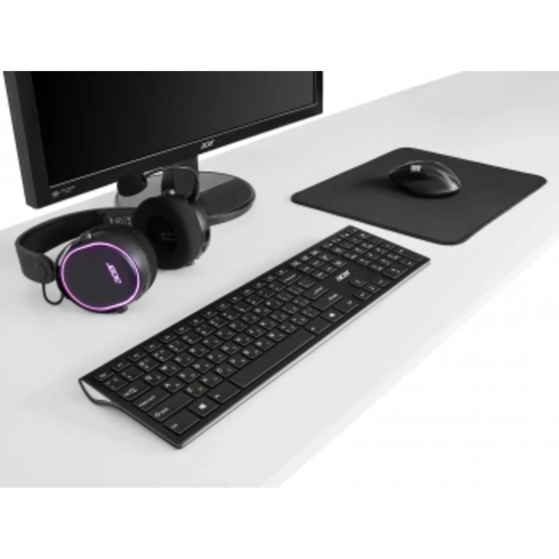 Клавиатура Acer OKR020 черный USB беспроводная slim Multimedia (ZL.KBDEE.004)