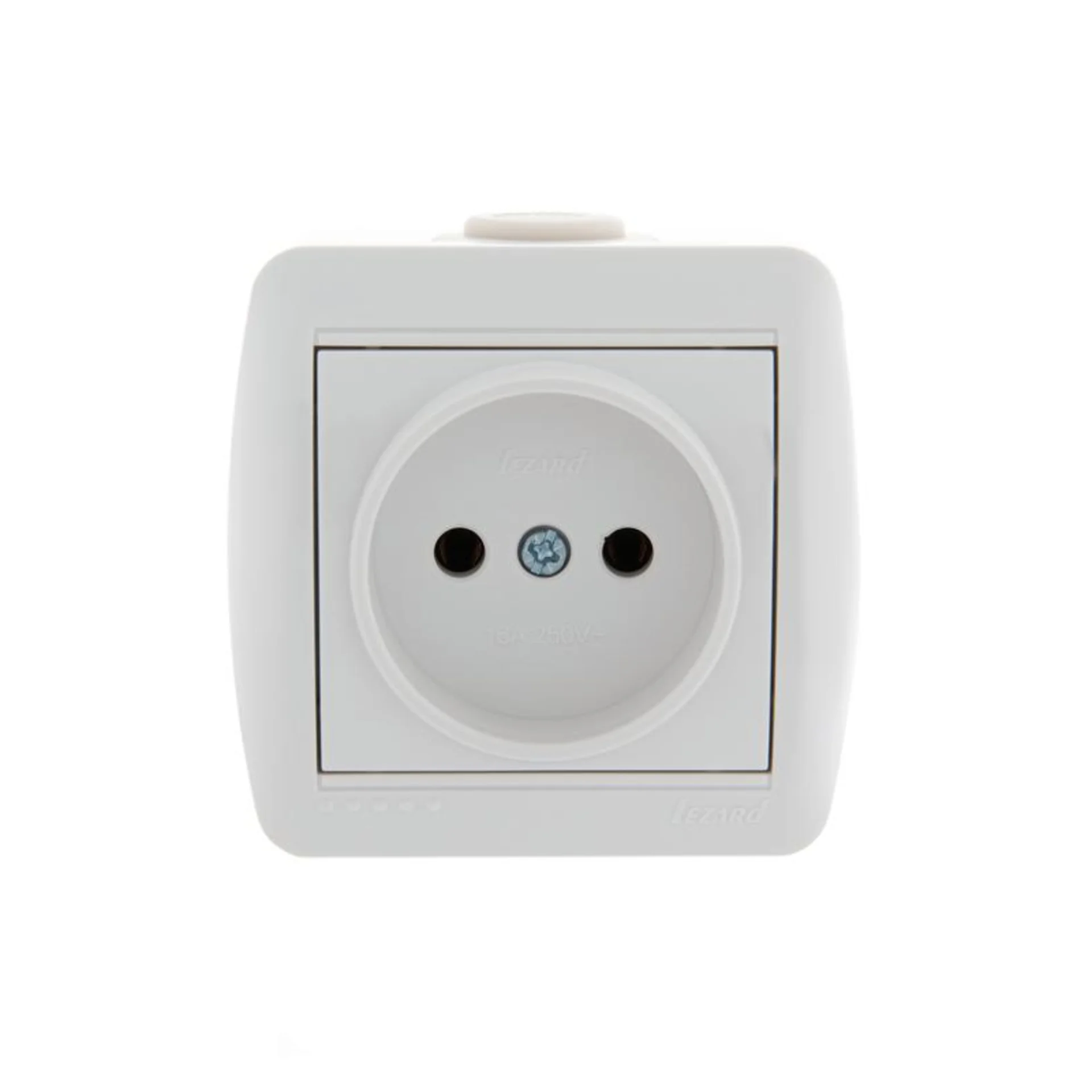Розетка 1-м ОП Nata 16А IP20 без заземл. керамика бел. LEZARD 710-0200-121