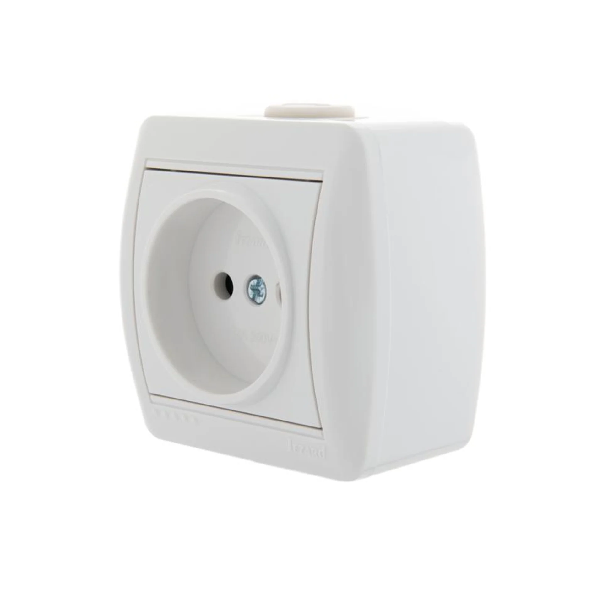 Розетка 1-м ОП Nata 16А IP20 без заземл. керамика бел. LEZARD 710-0200-121