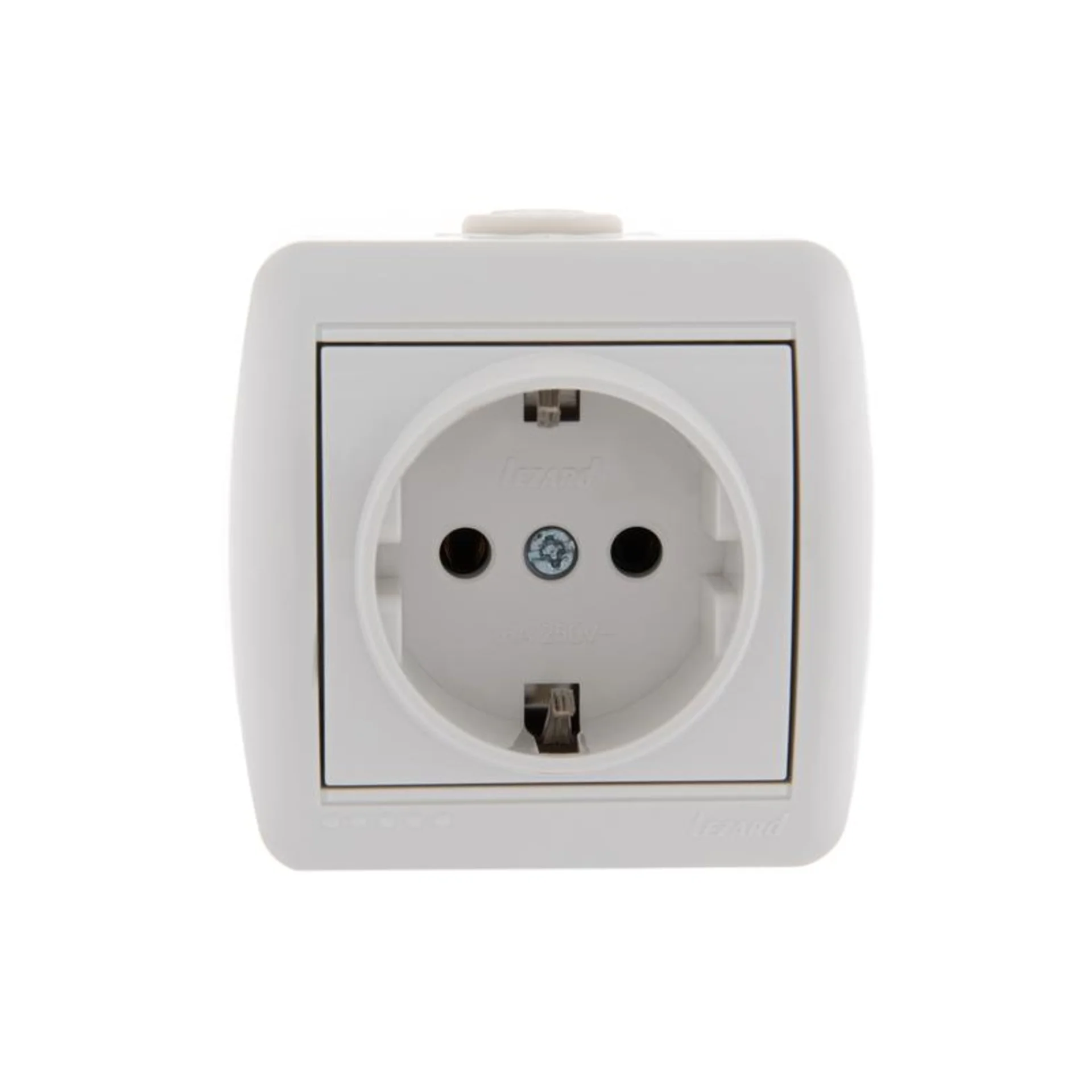 Розетка 1-м ОП Nata 16А IP20 с заземл. керамика бел. LEZARD 710-0200-122