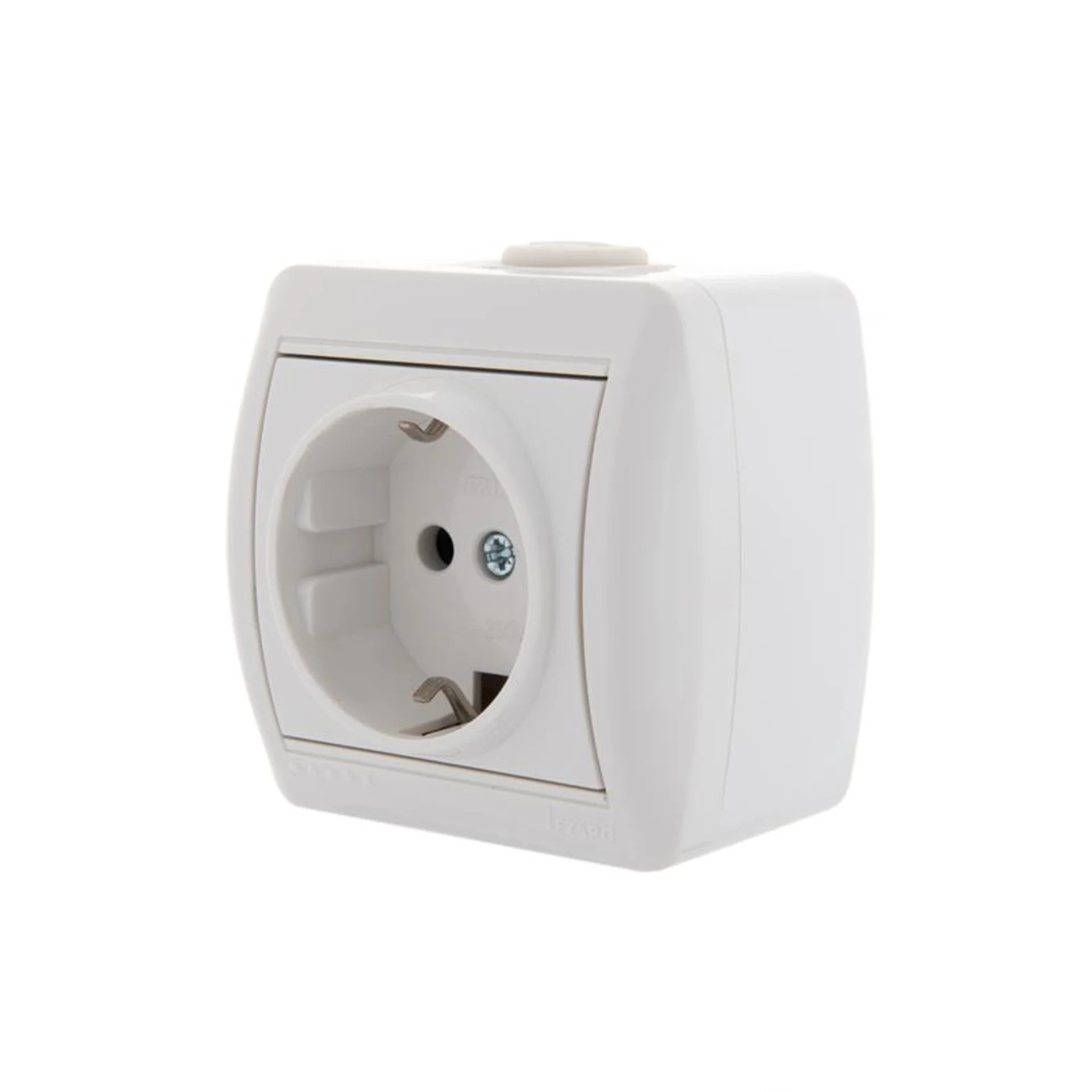 Розетка 1-м ОП Nata 16А IP20 с заземл. керамика бел. LEZARD 710-0200-122