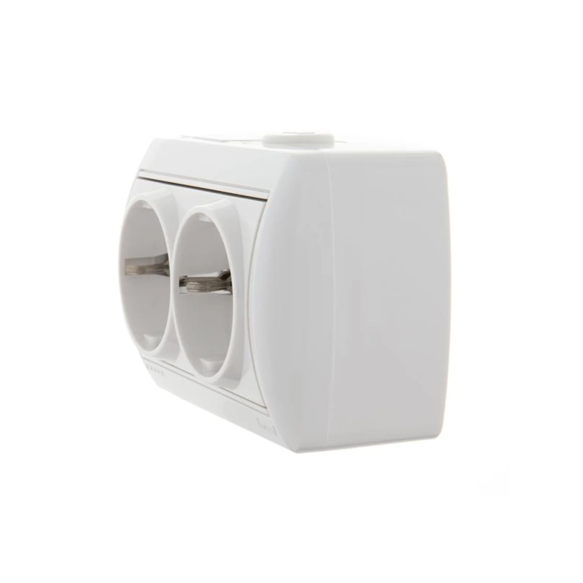 Розетка 2-м ОП Nata 16А IP20 с заземл. керамика бел. LEZARD 710-0200-127