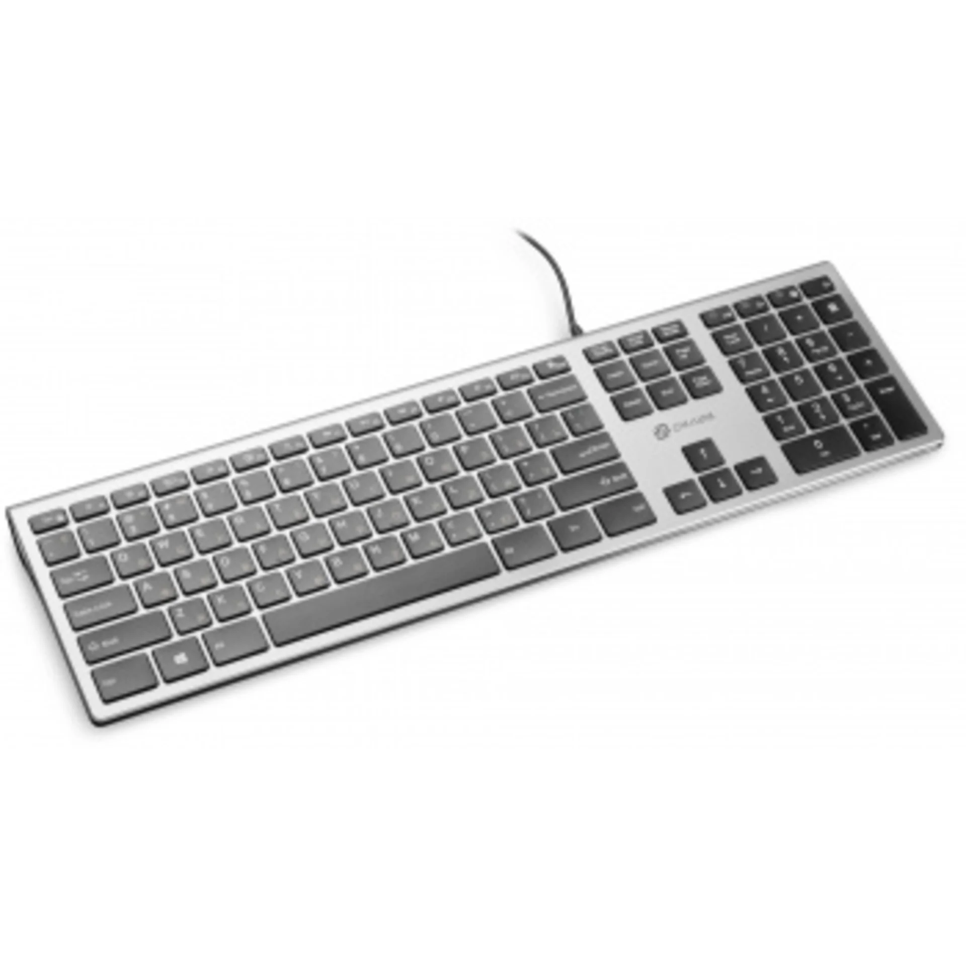 Клавиатура Оклик 890S серый/черный USB slim Multimedia (1784239)