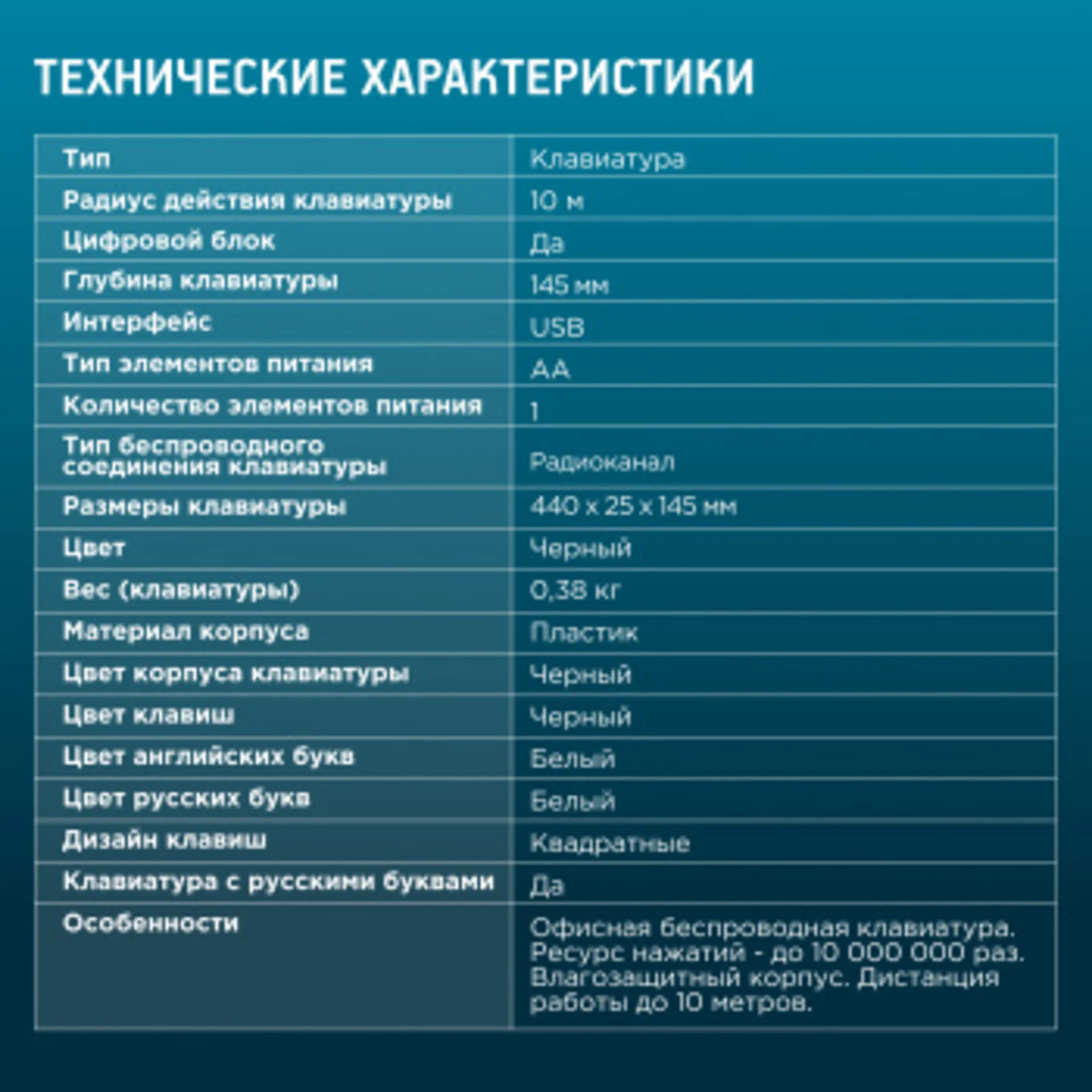 Клавиатура Оклик 95KW черный USB беспроводная (1788287)