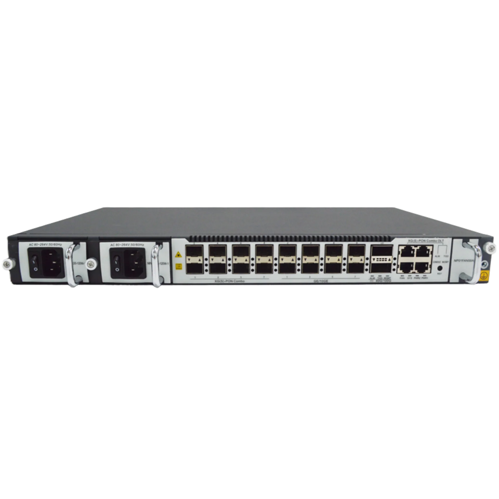Станционный терминал SNR OLT с 8 портами 8*XG(S)-PON/GPON (SFP+), 8*10GE/GE SFP + 2*100G QSFP28, БП 2 x AC