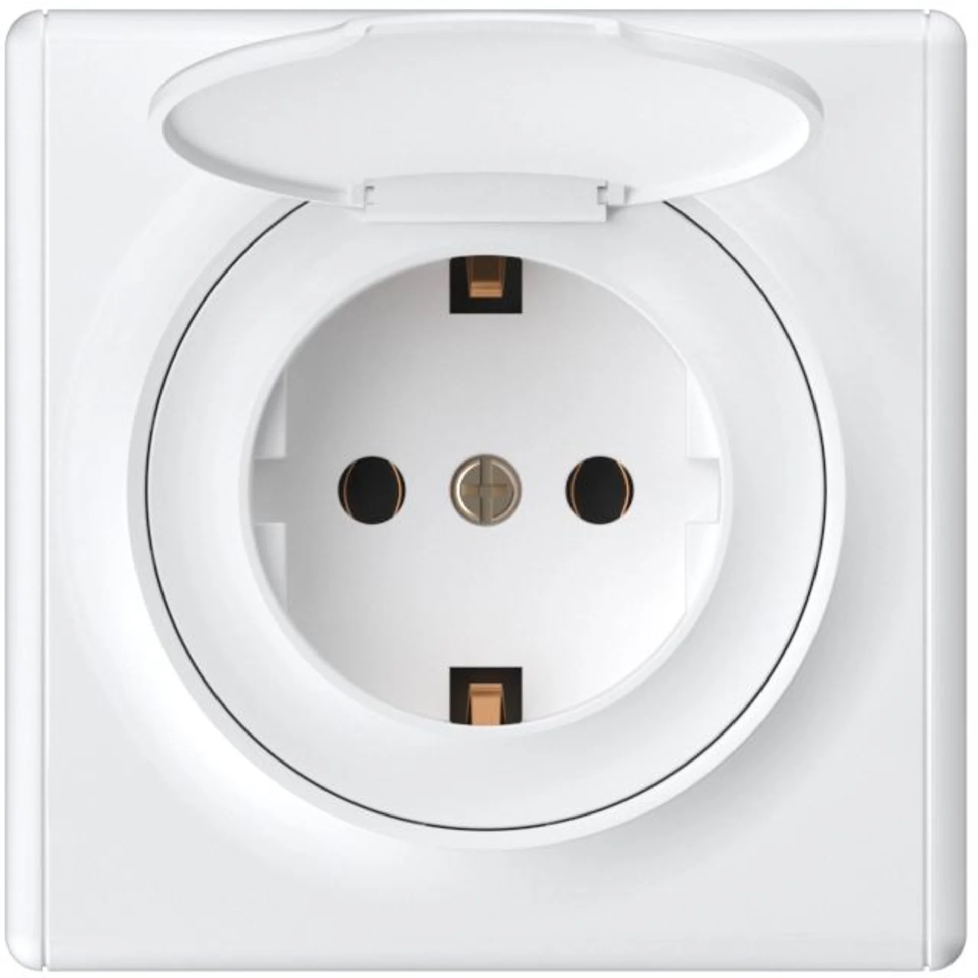 Розетка 1-м СП Florence 16А IP20 с заземл. винтов. контакты с крышкой механизм бел. (1E10501300) One