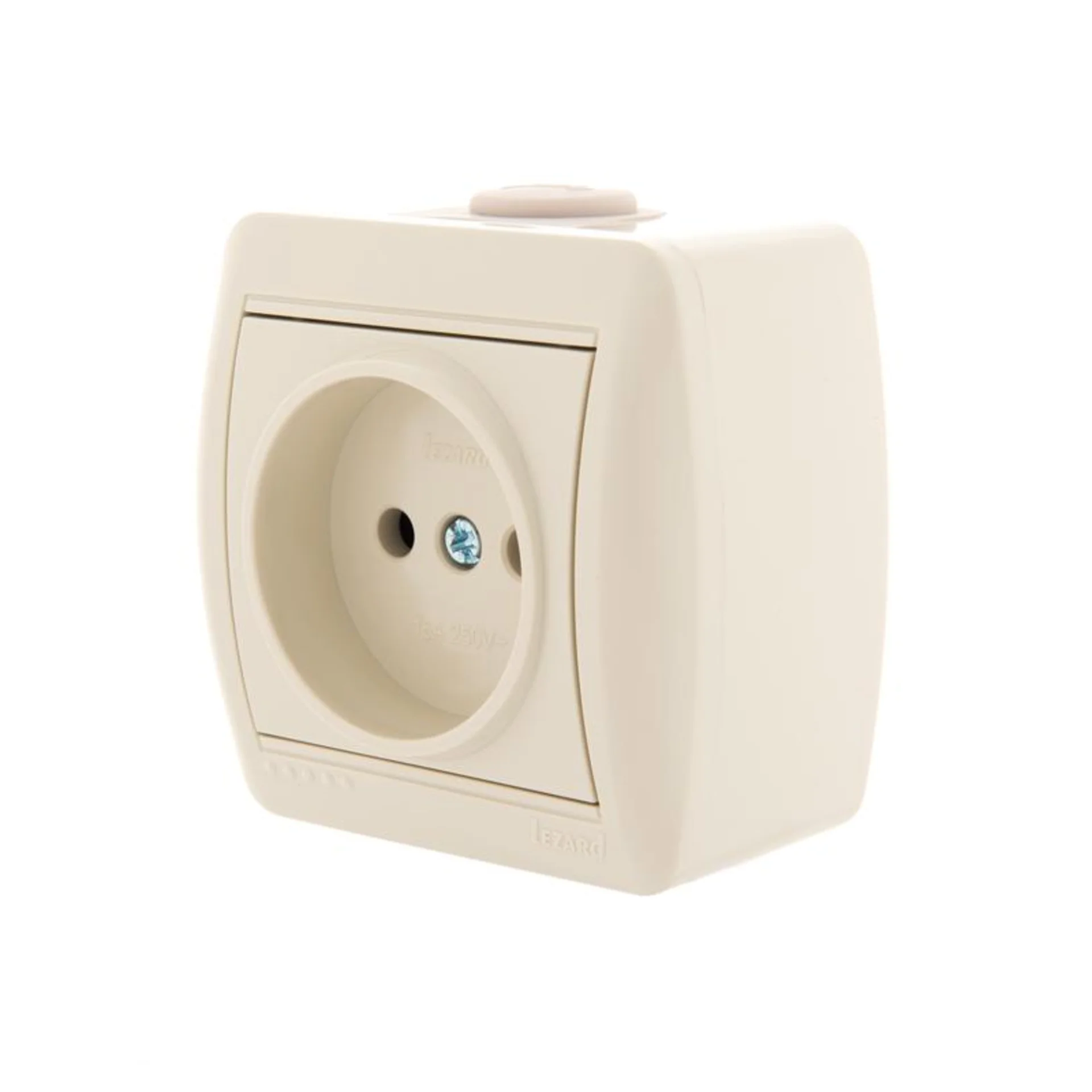 Розетка 1-м ОП Nata 16А IP20 без заземл. керамика крем. LEZARD 710-0300-121